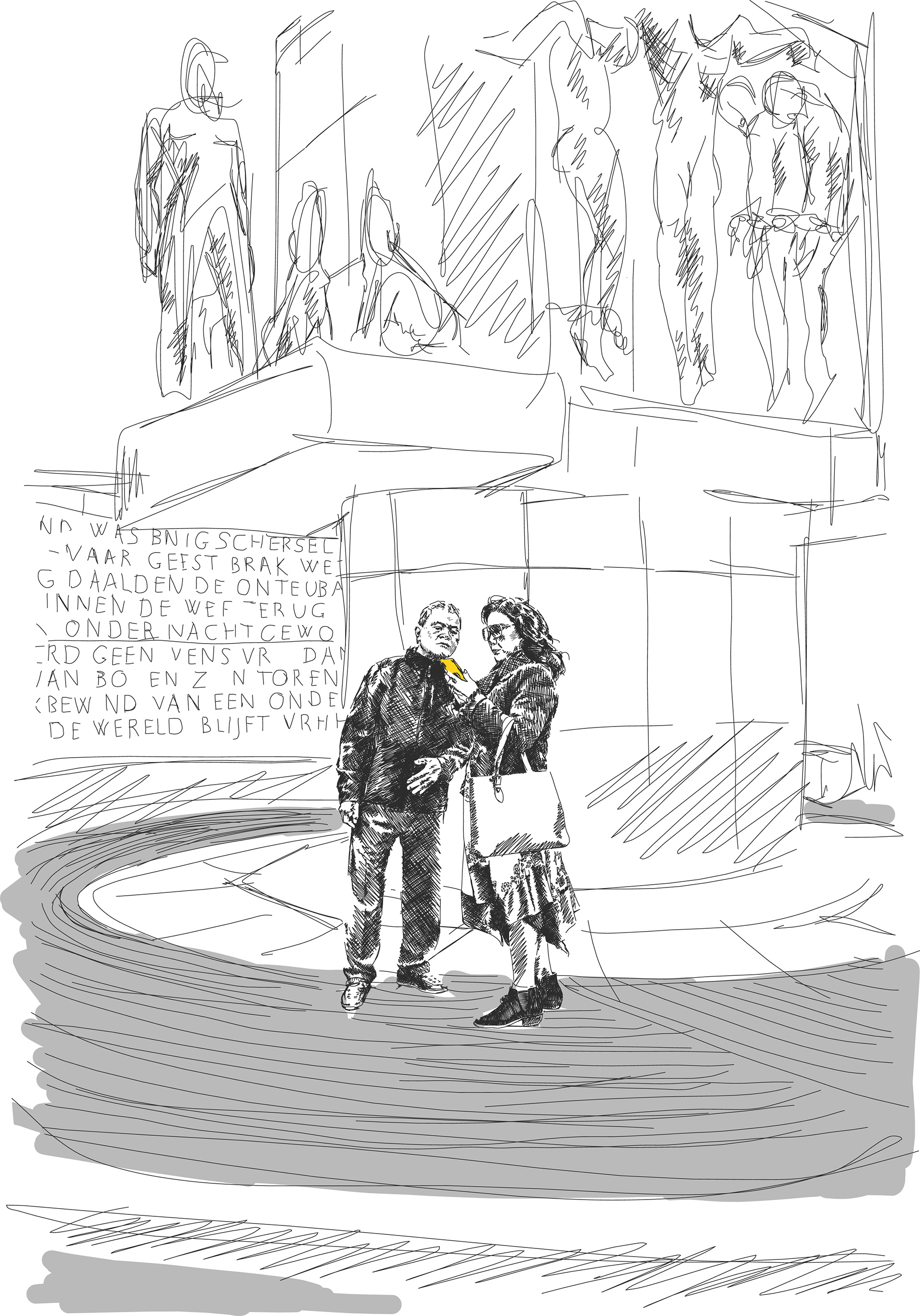 Amsterdam monument - phones out
