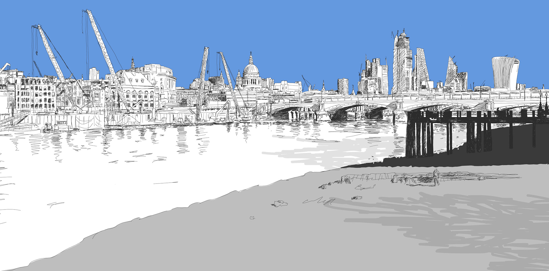 St Paul's Cathedral and Blackfriars Bridge, London