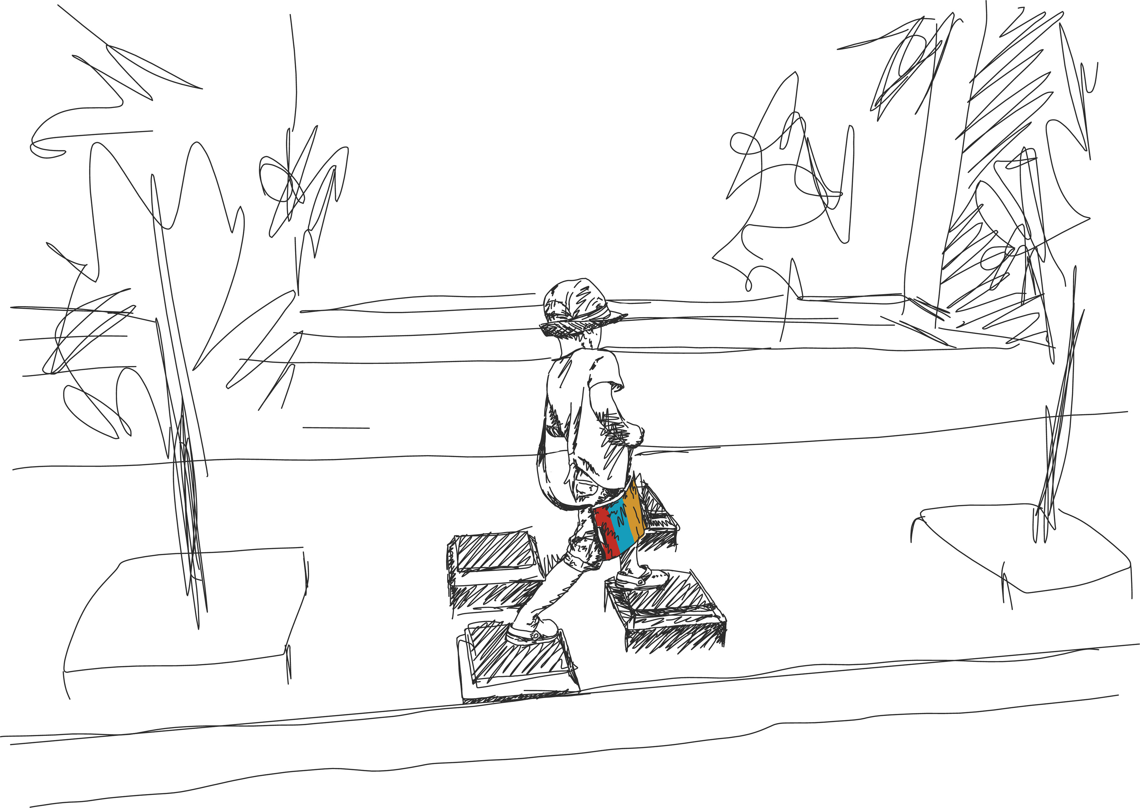 'Step the right way' sketch