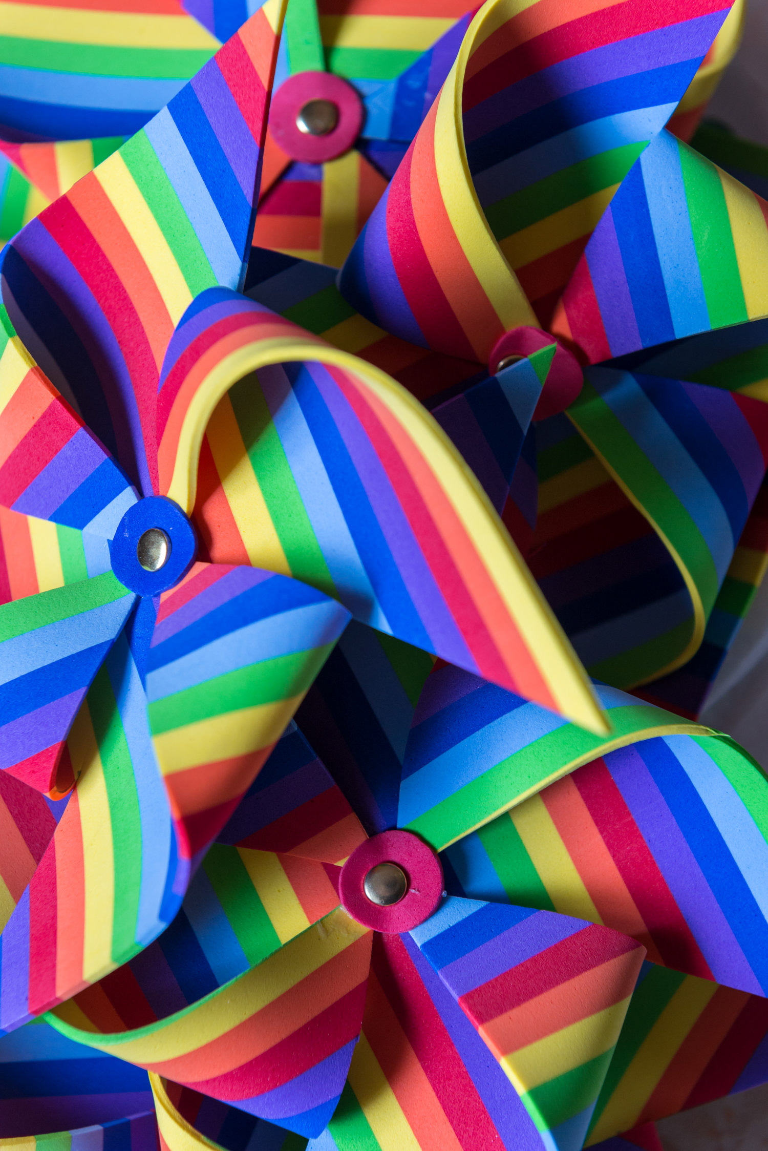 Pinwheels Texture - Colorful pinwheels decorating the tables of a birthday celebration