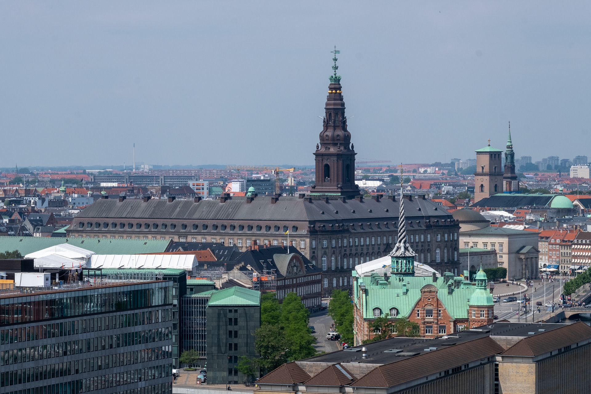 Vista desde la torre de la iglesia - Palacio Christianborg