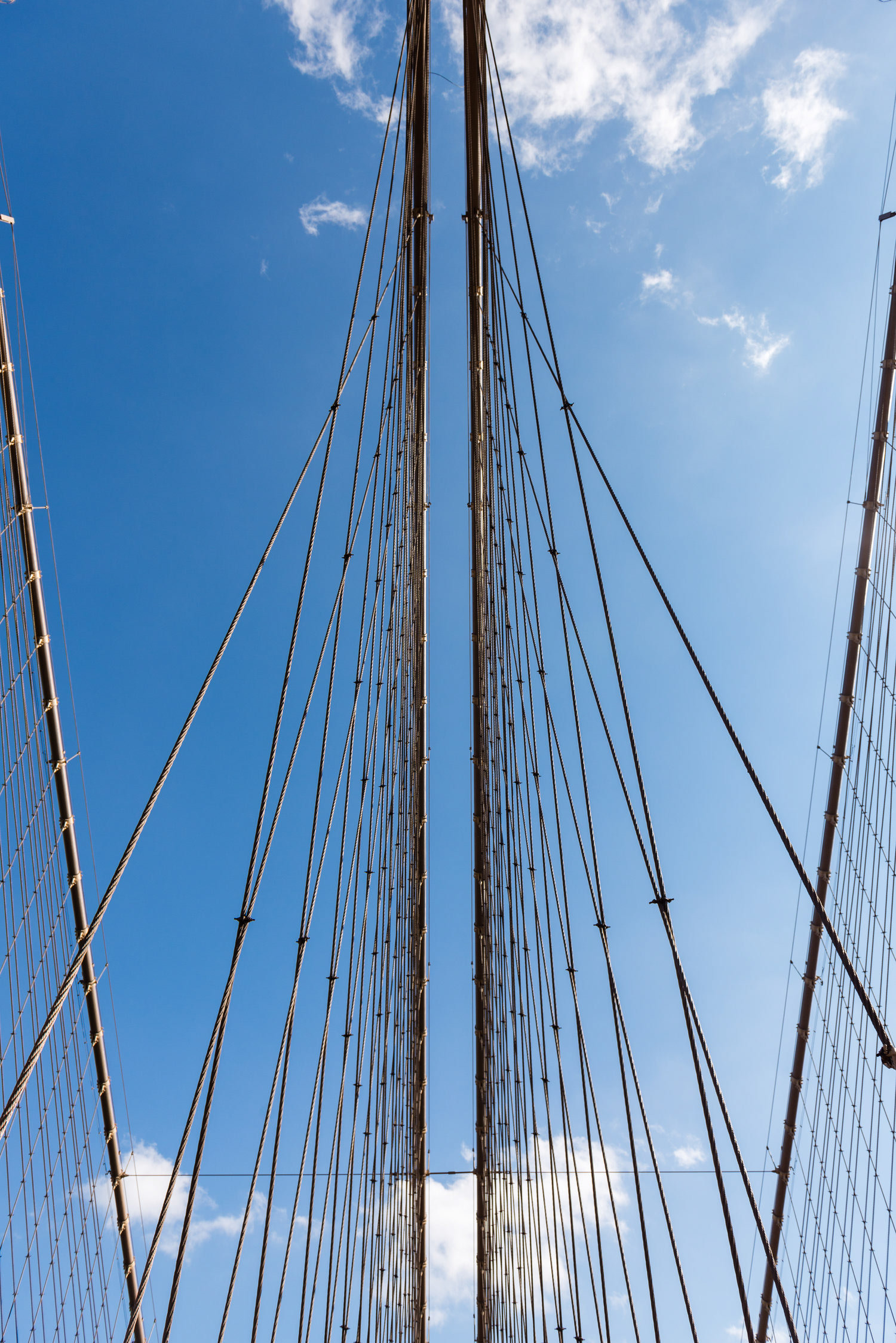 Brooklyn Bridge Lines - A different perspective of Brooklyn Bridge cable's structure. New York City, New York, USA.
