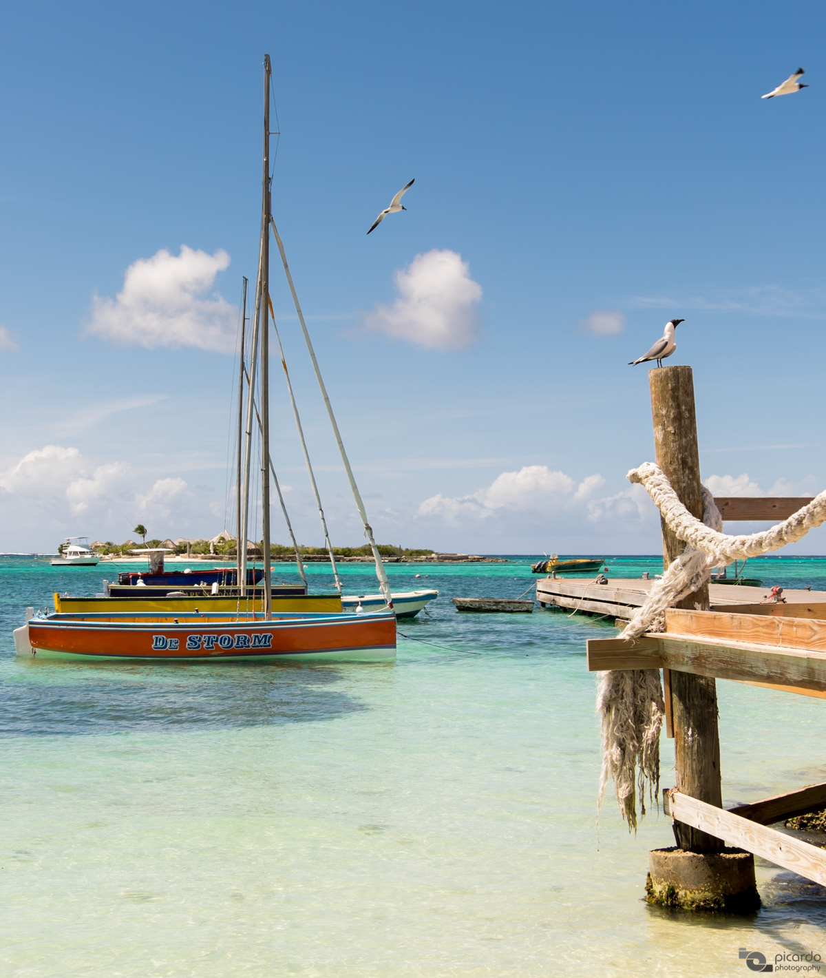 Island Harbour - Small boat pier at Island Harbour beach, Anguilla.