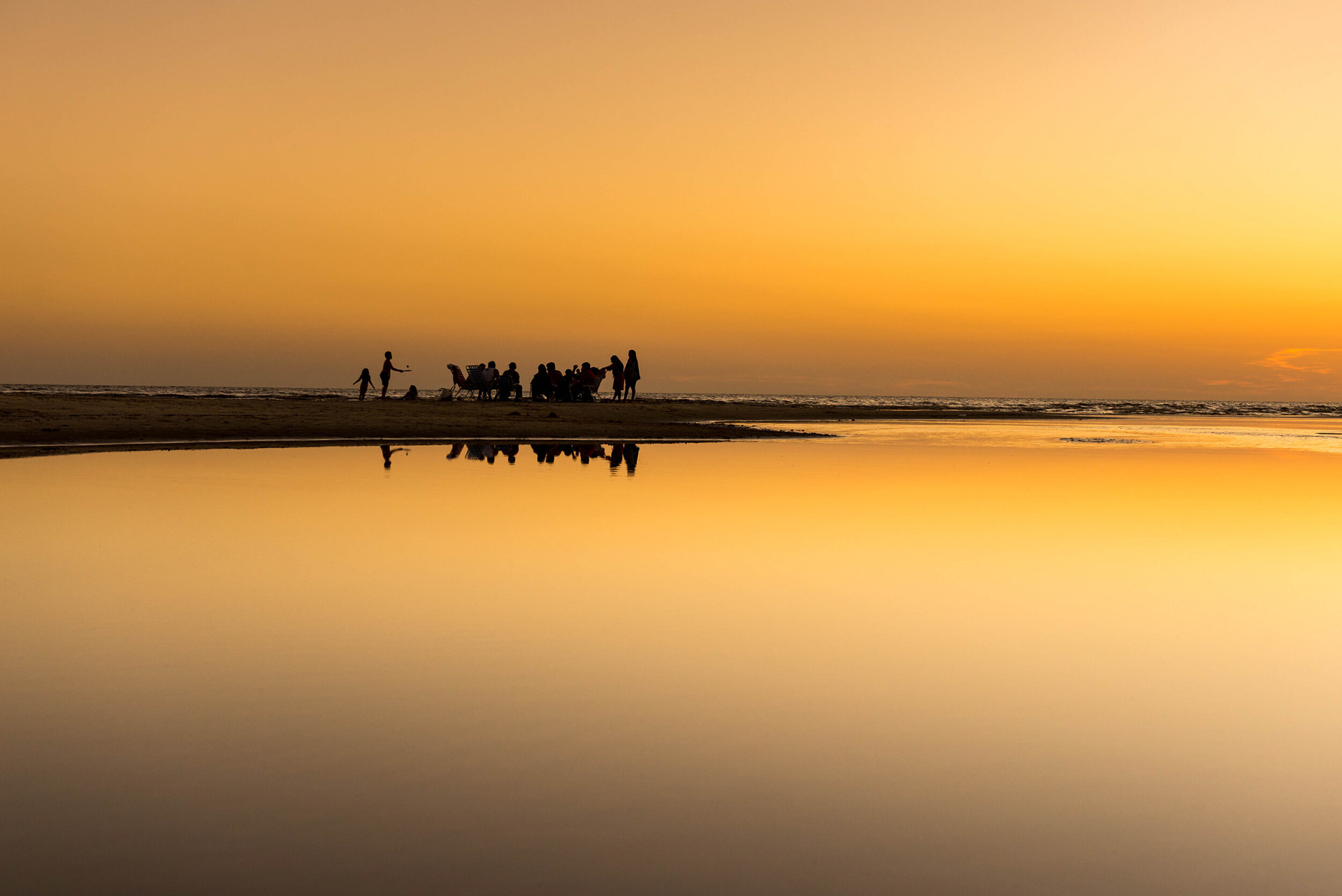 EL DORADO - The golden hour on the beach of Santa Ana, Colonia, Uruguay.