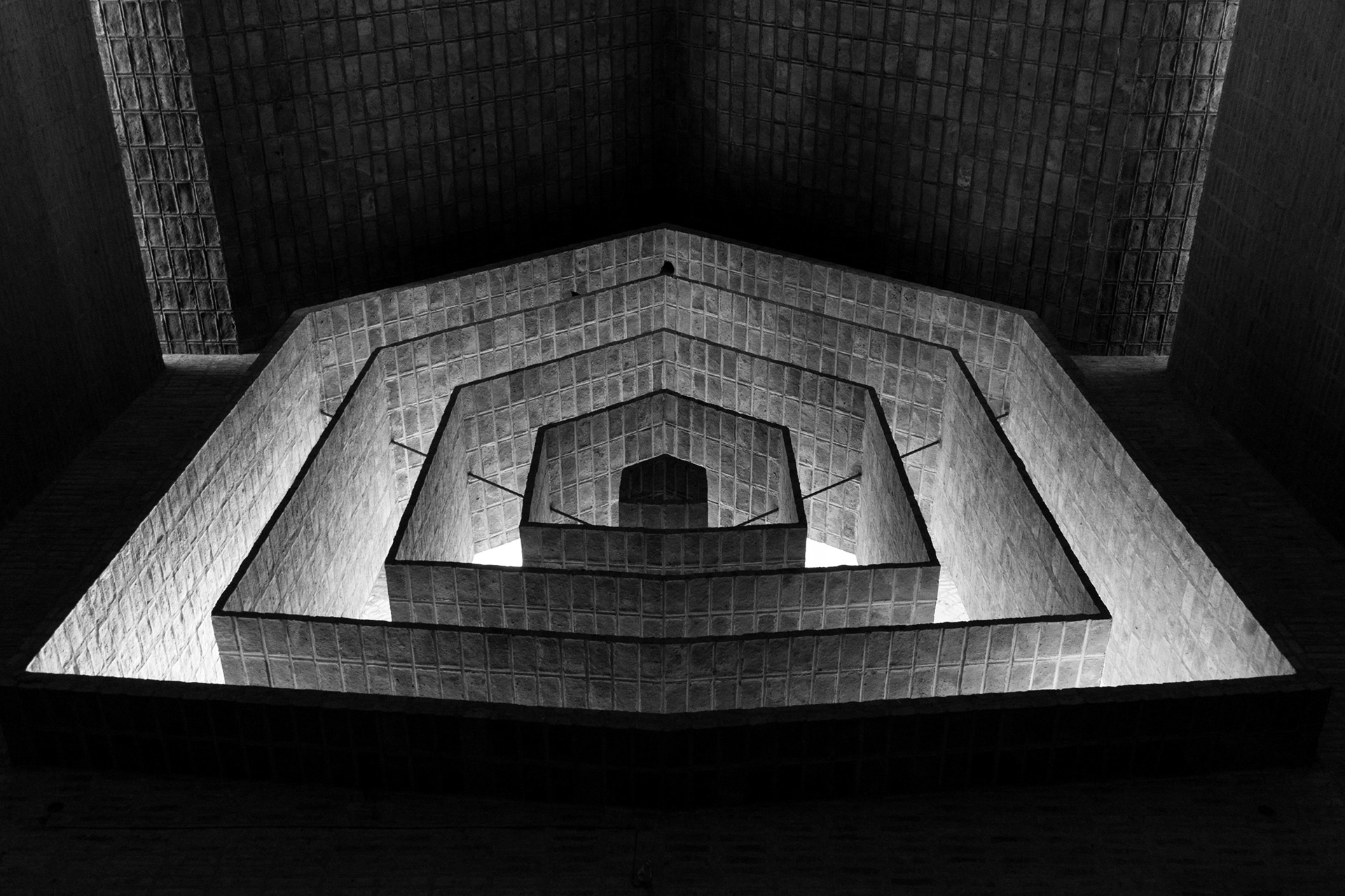 Inner Light - Beautiful cathedral at the main square in Durazno city, rebuilt by Eng. Eladio Diestes. Durazno, Uruguay.