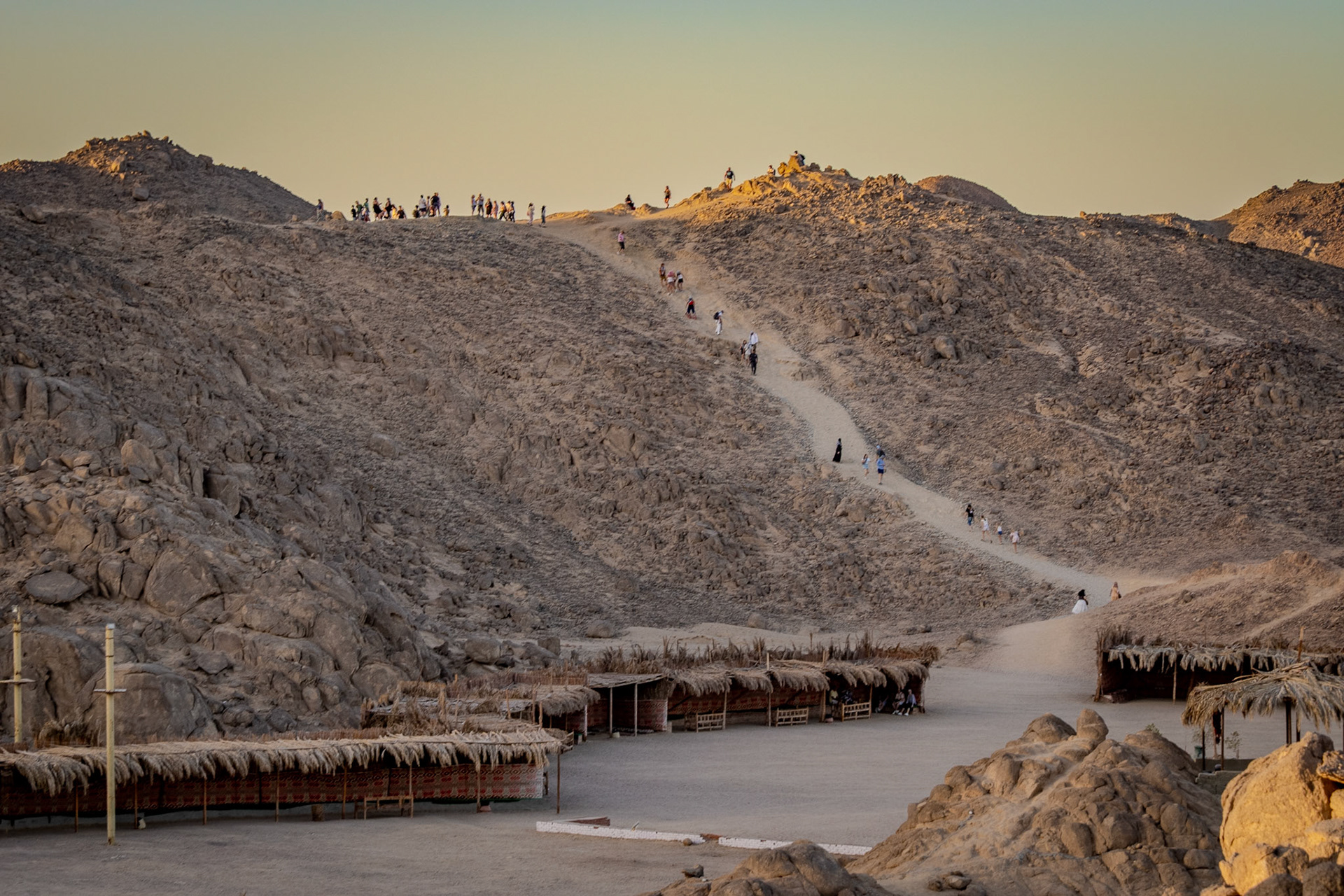 Climbing an Egyptian mountain