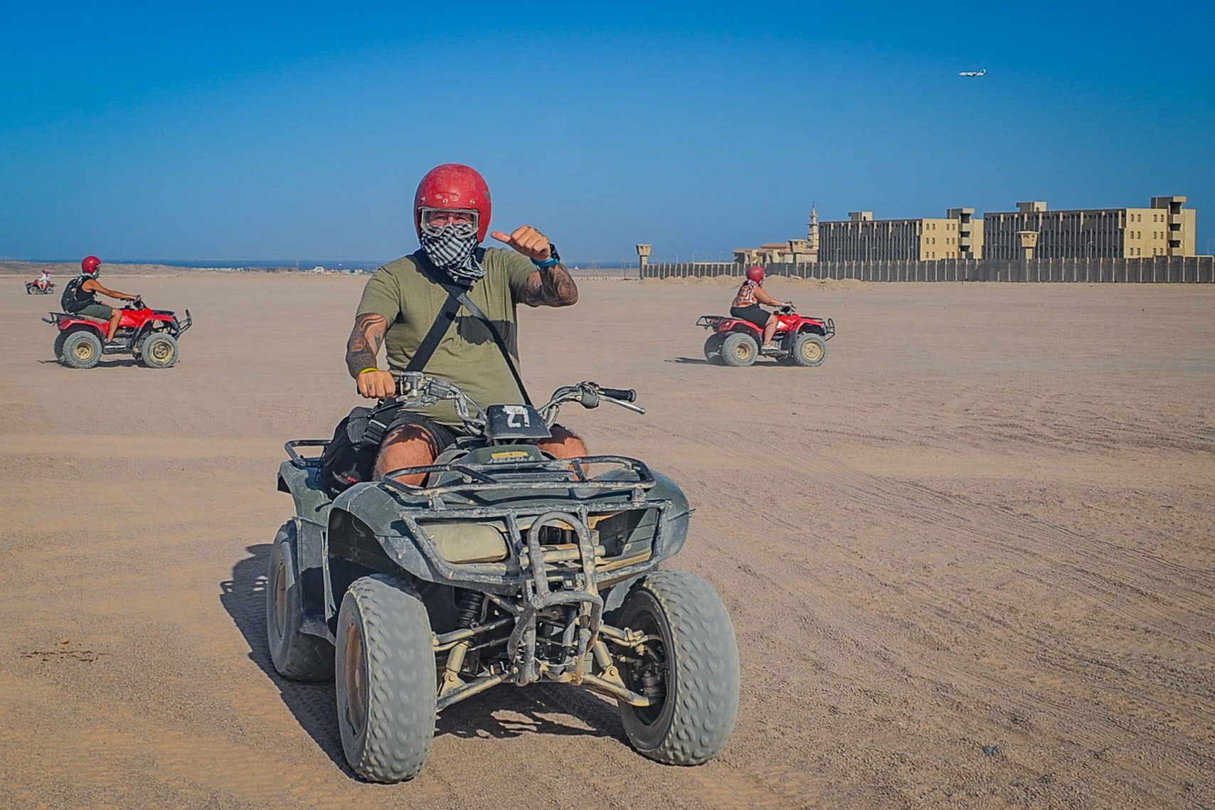 Man riding on quad bile