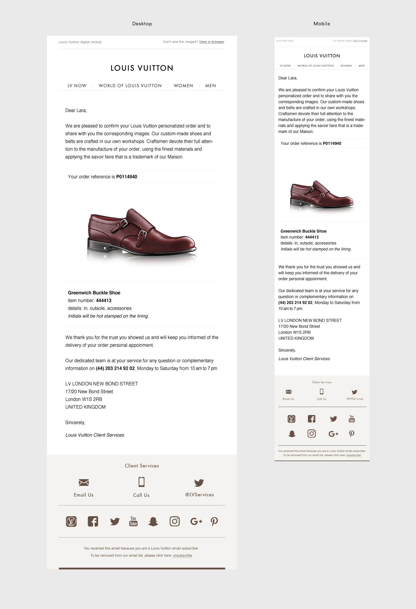 Louis Vuitton Client Service Email