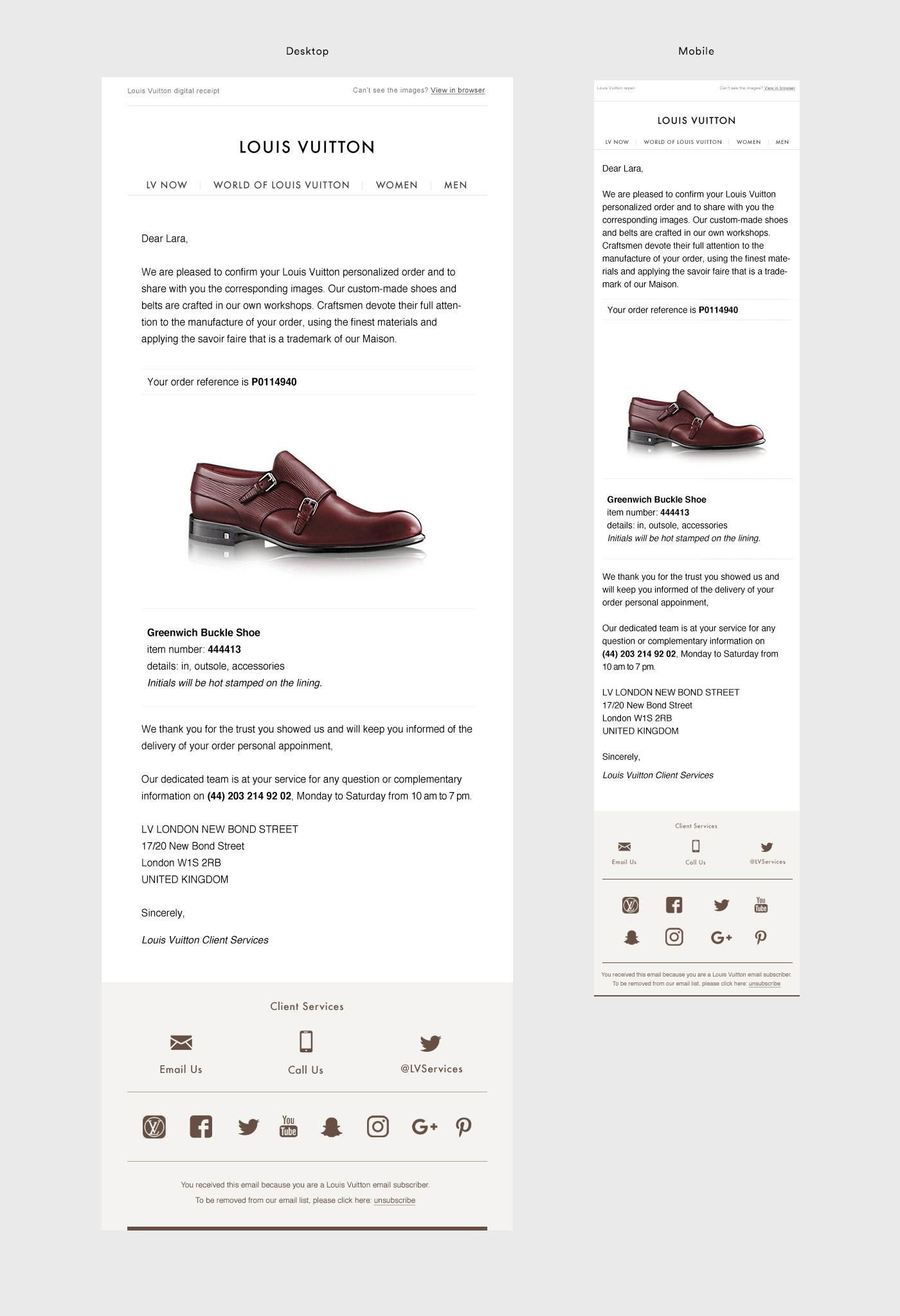 George Gozum - Louis Vuitton (Paris) Responsive Email Templates