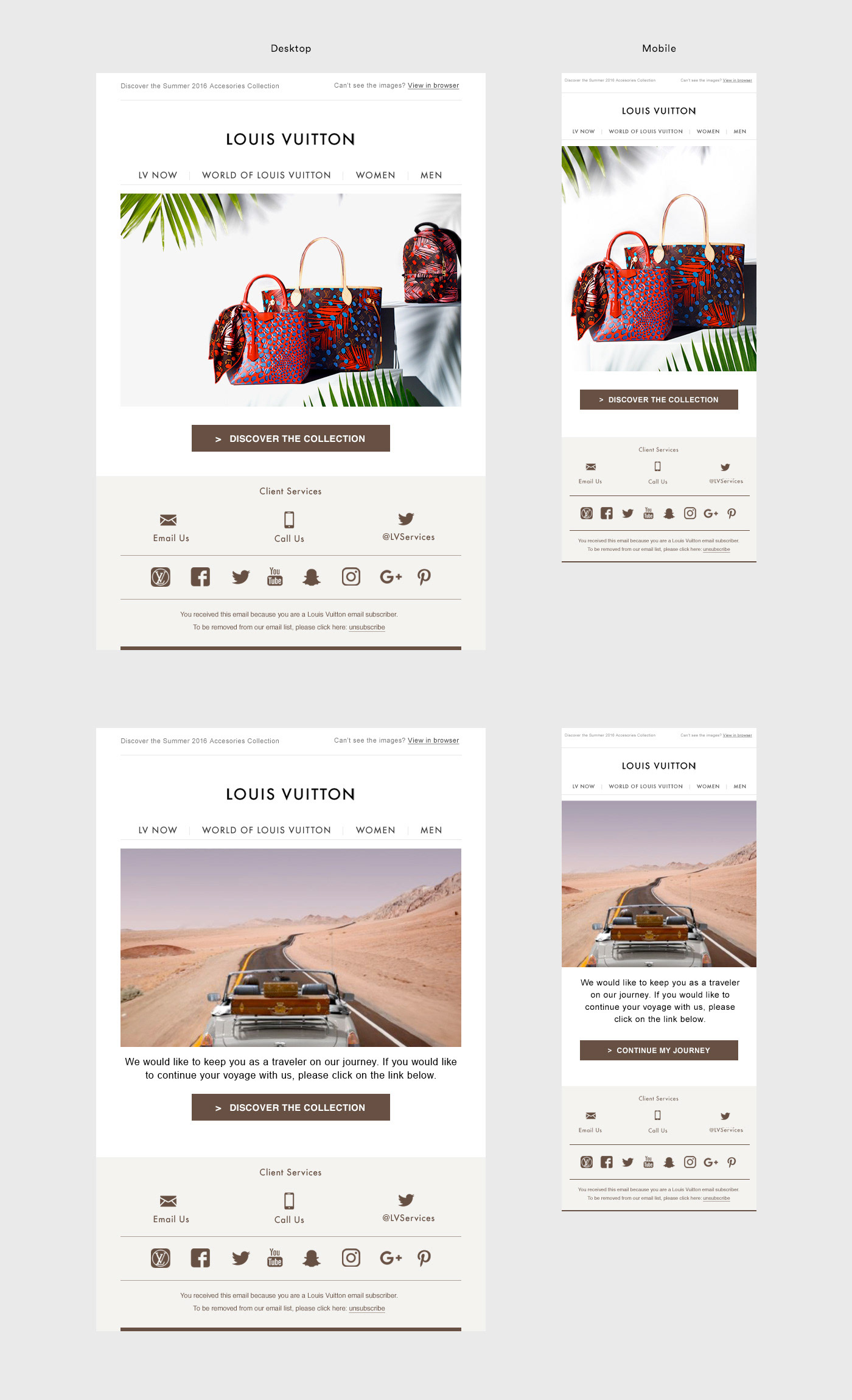 George Gozum - Louis Vuitton (Paris) Responsive Email Templates