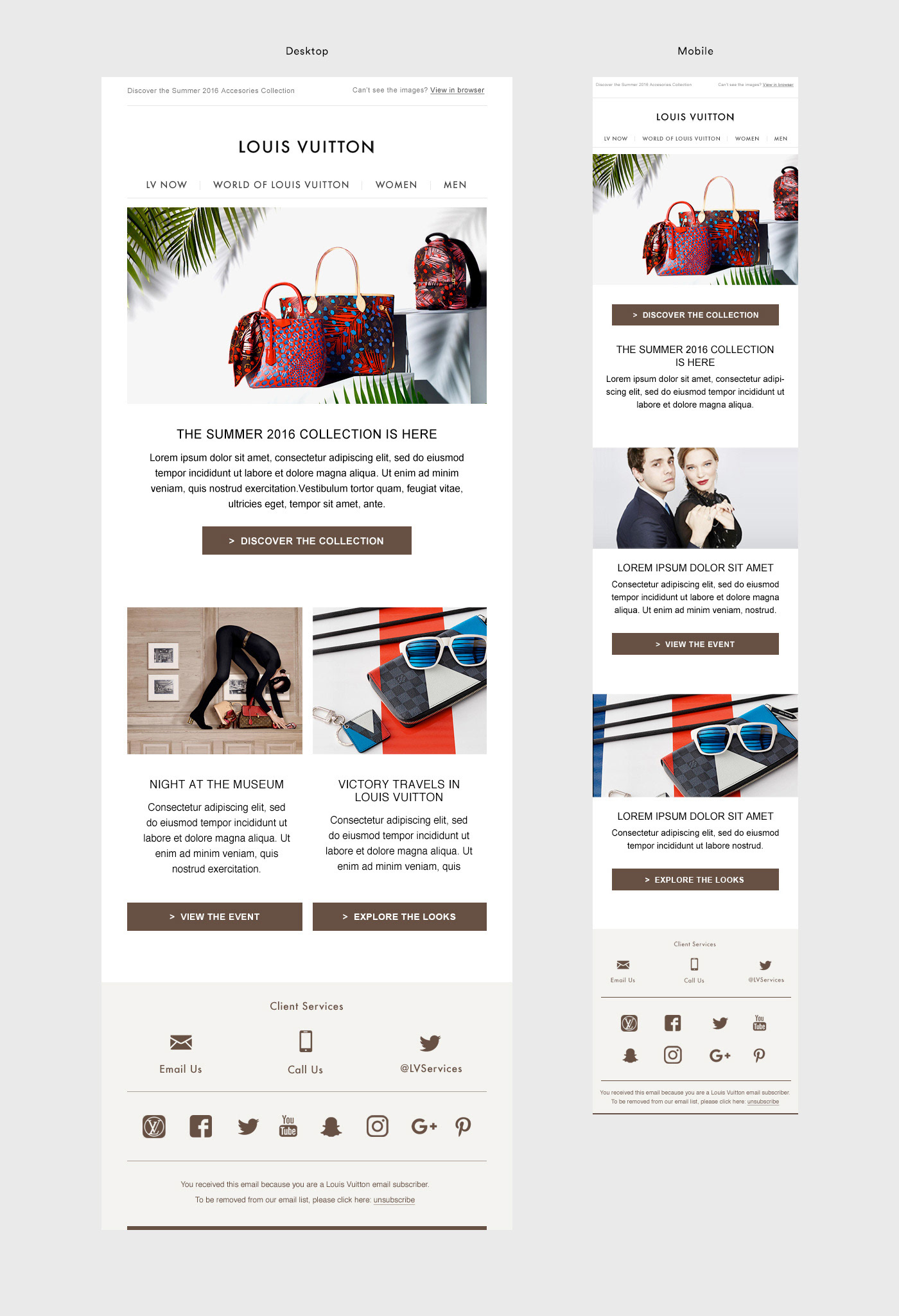 George Gozum - Louis Vuitton (Paris) Responsive Email Templates