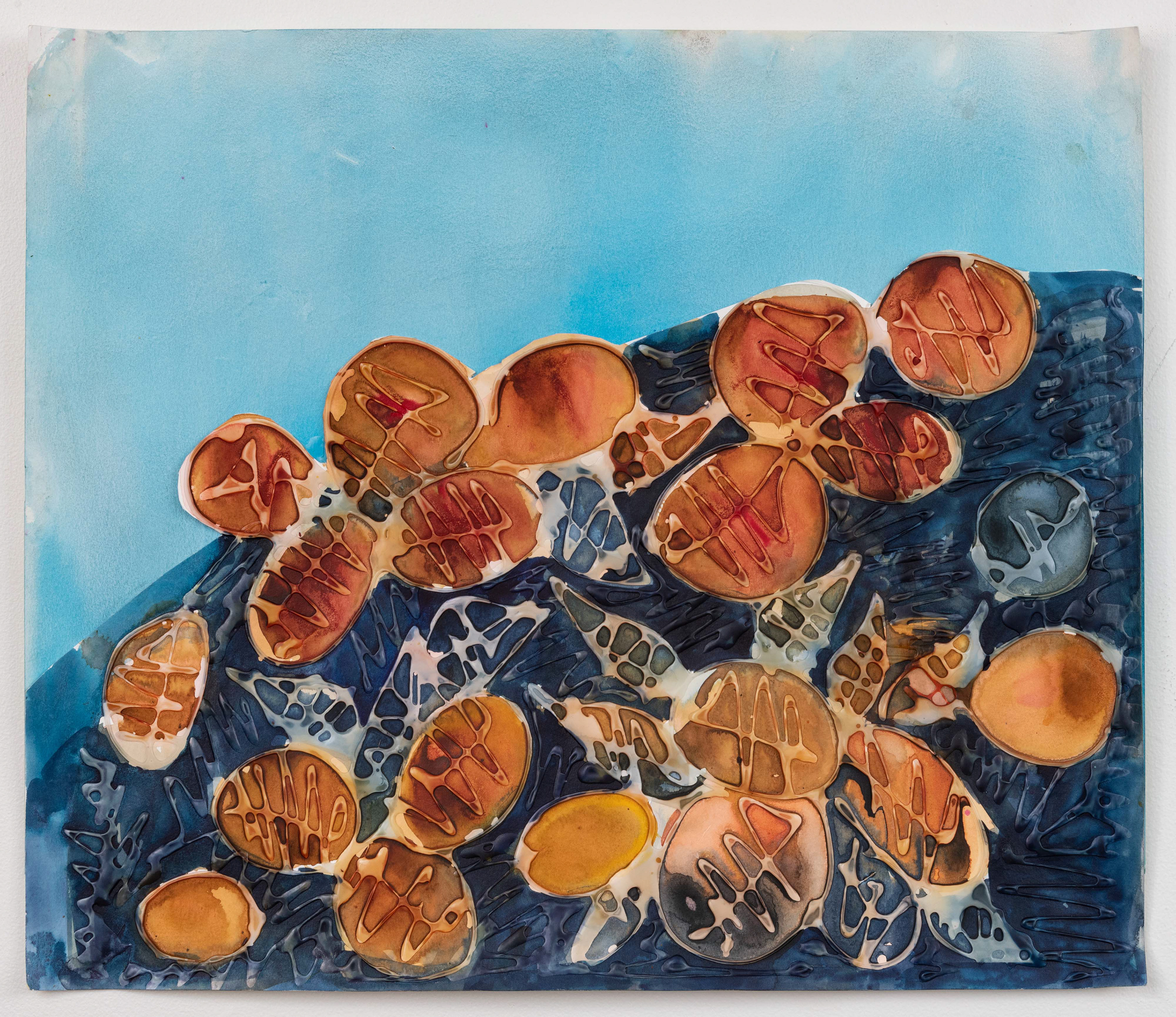 “After the Storm” Ink, Archival glue and Collage on Paper  18x24 2022 Photographed By Adam Reich 