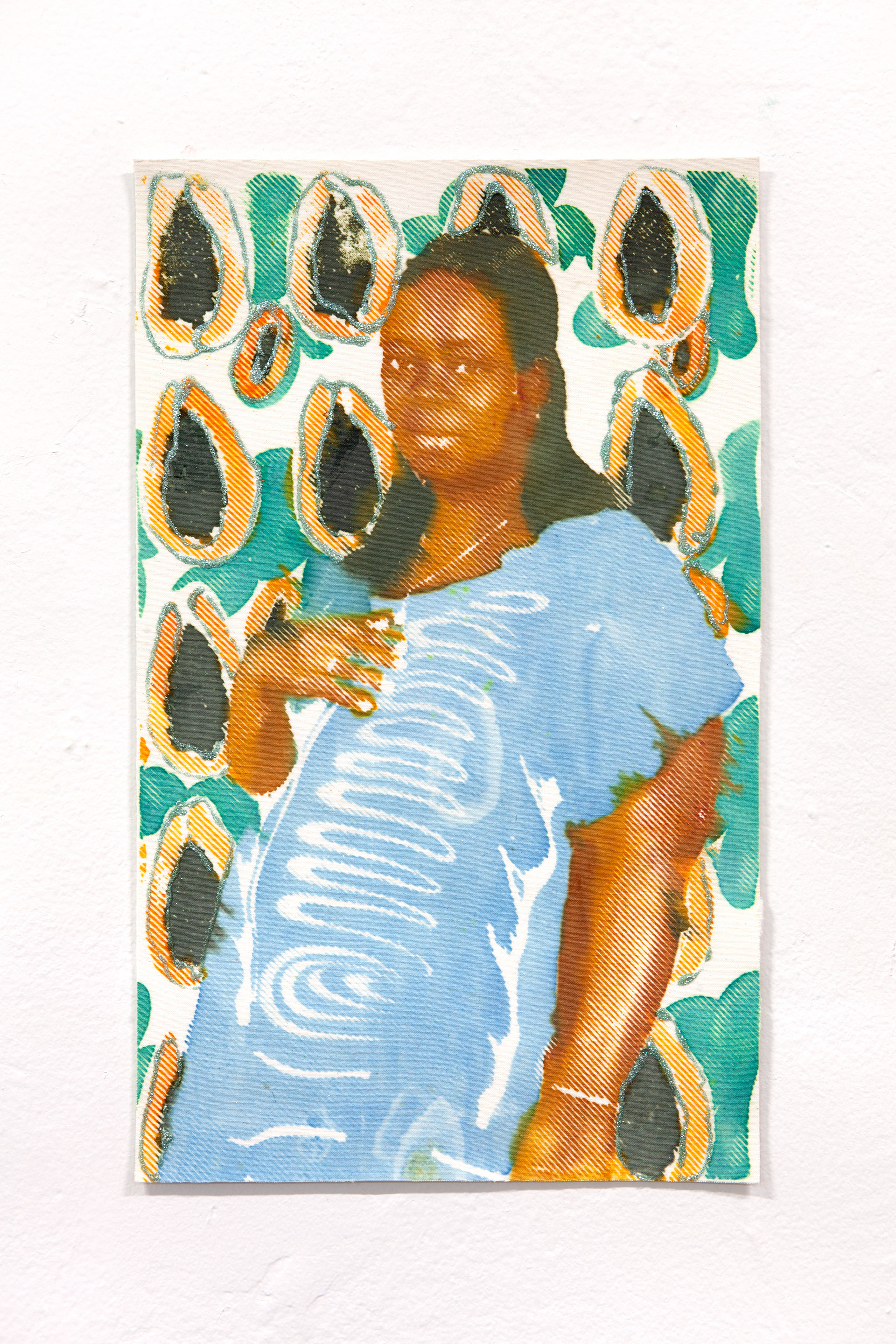 Papaya 1/5, Mono Screenprint & Glitter,  18” x 11”, 2021, Photographed by Phillip Karp    