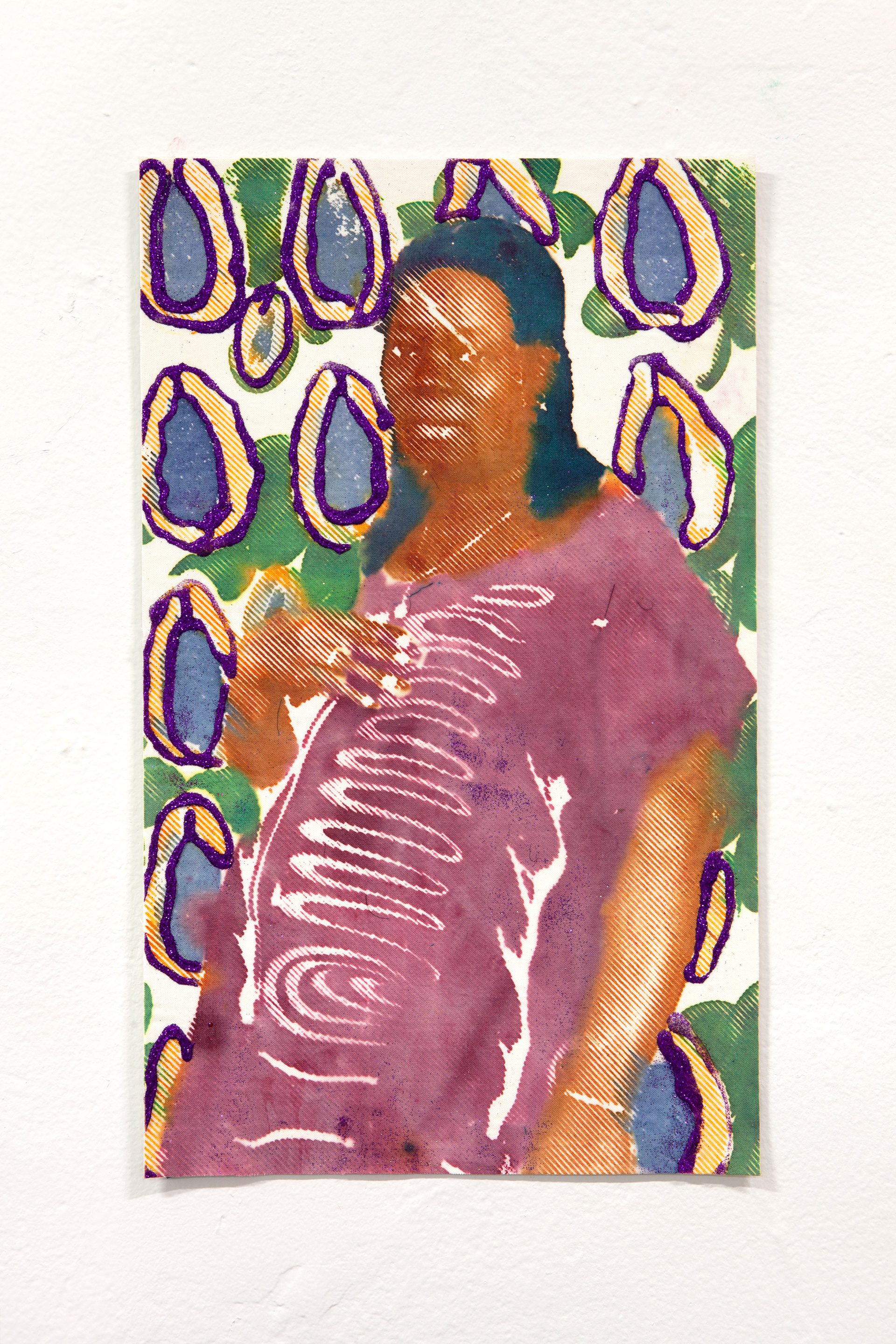 Papaya 4/5, Mono Screenprint & Glitter  10.5” x 17.5”,  2021, Photographed by Phillip Karp  