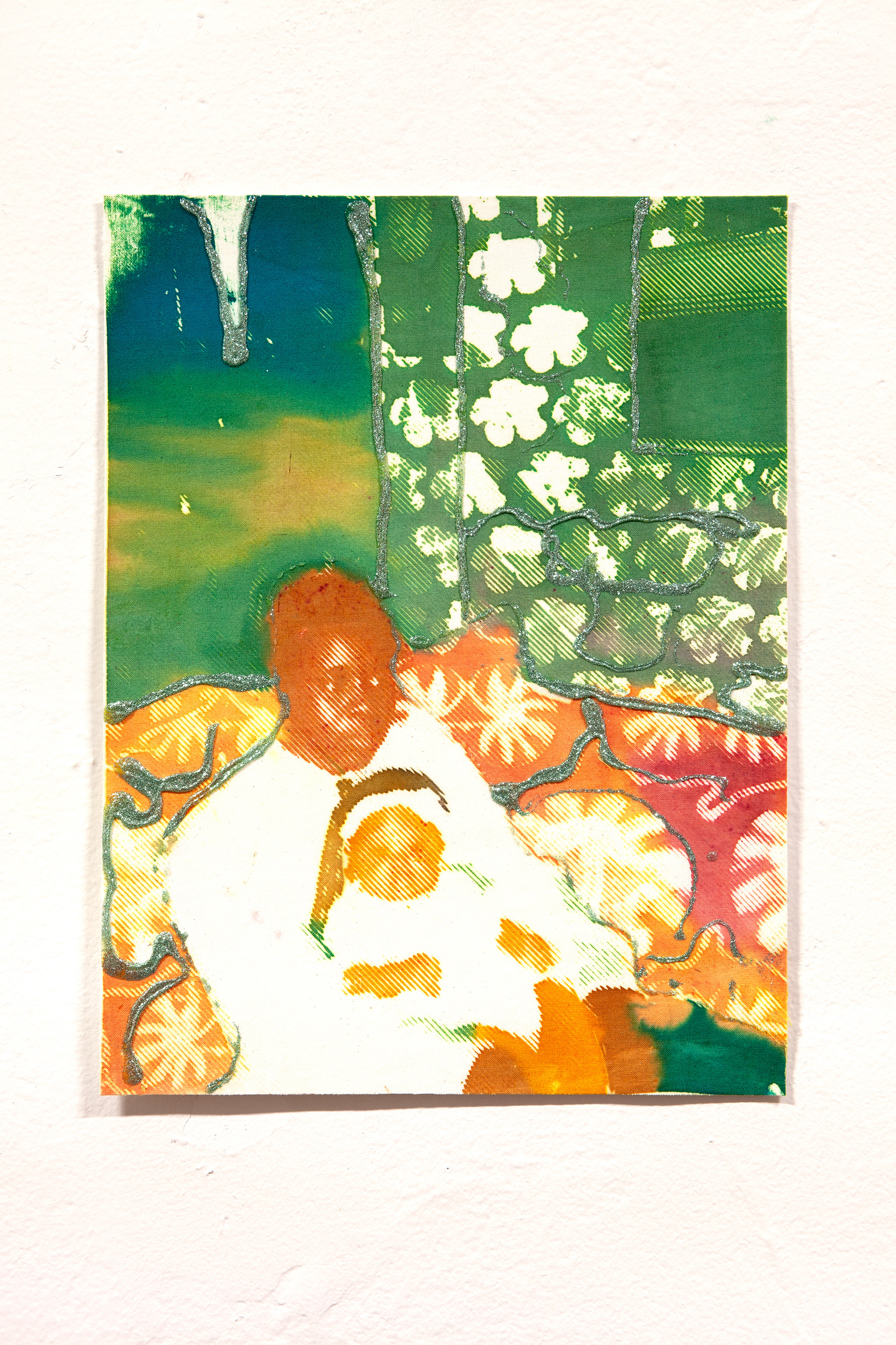 Pepperment 4/5 Mono Screenprint & Glitter, 16” x 12”,  2021, Photographed by Phillip Karp   