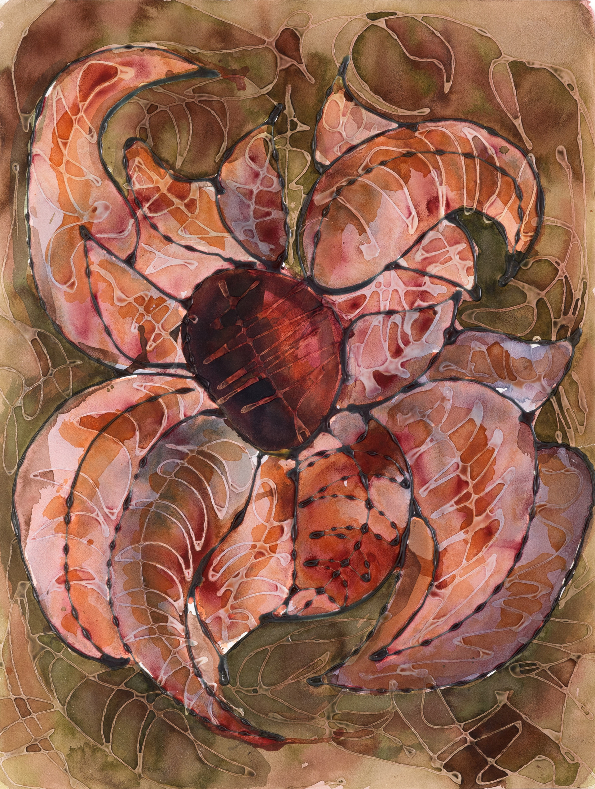 “Swayings Suns #2 (Coming to America.)” Collage, Archival Glue and Ink on Watercolor Paper  22.5”x 30” 2022 Photographed By Pedro Wazzan