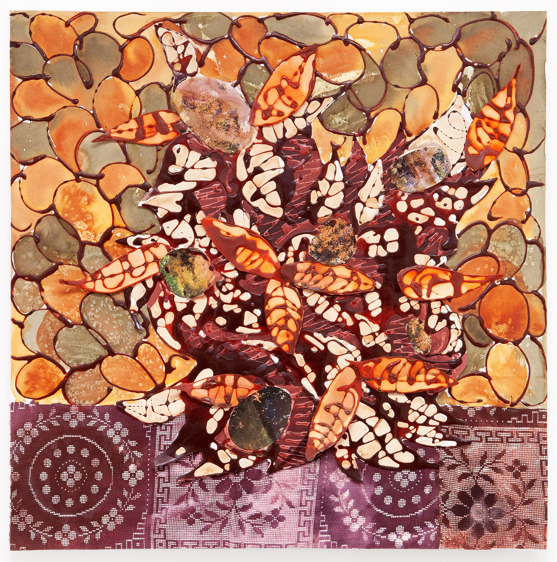 One, Two, Three, Go! Collage, Archival Glue and Ink  30” x 30” 2022 Photographed by Phillip Karp 