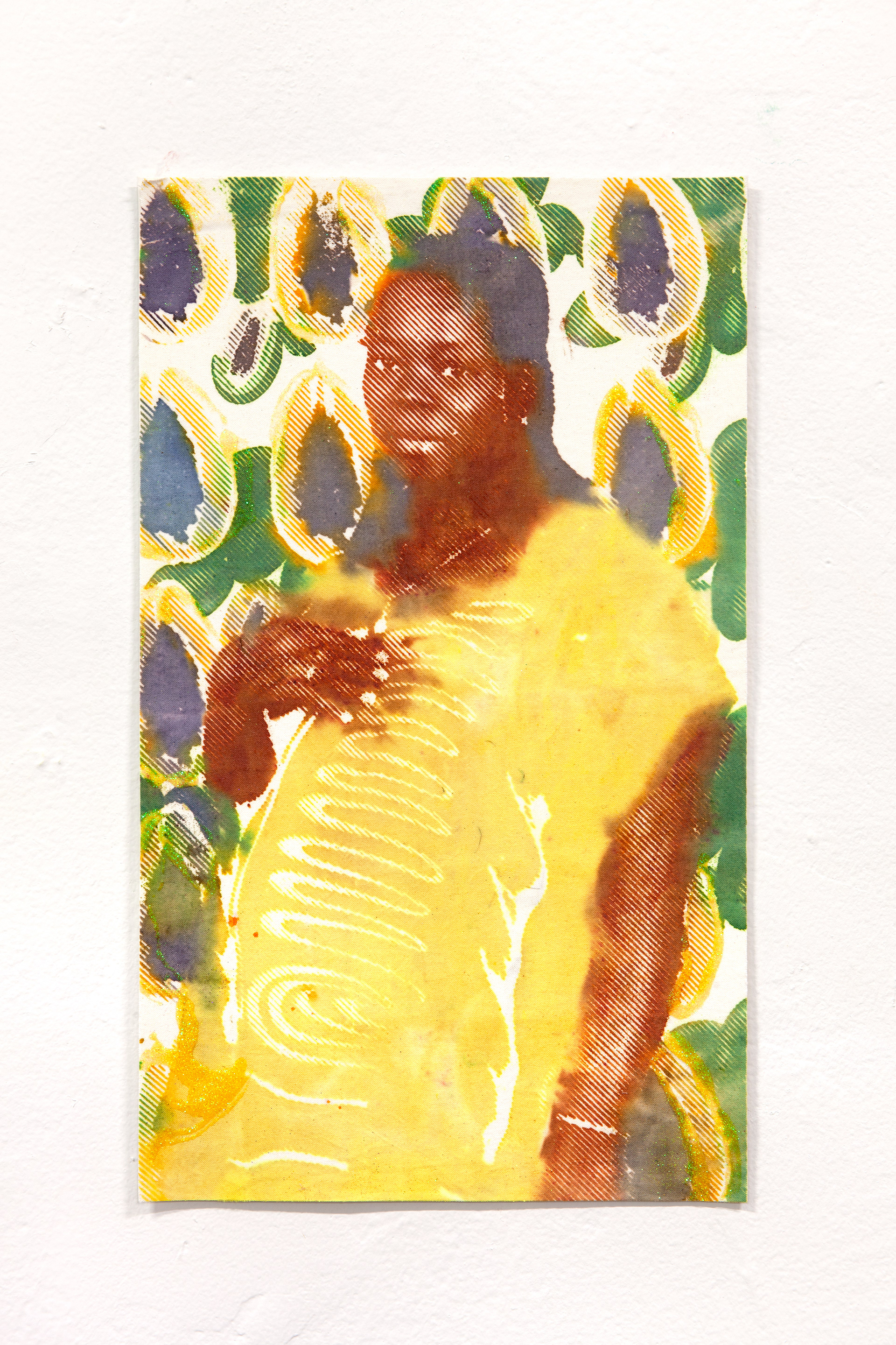 Papaya 3/5, Mono Screenprint & Glitter,  17.5” x 10.5” , 2021, Photographed by Phillip Karp  