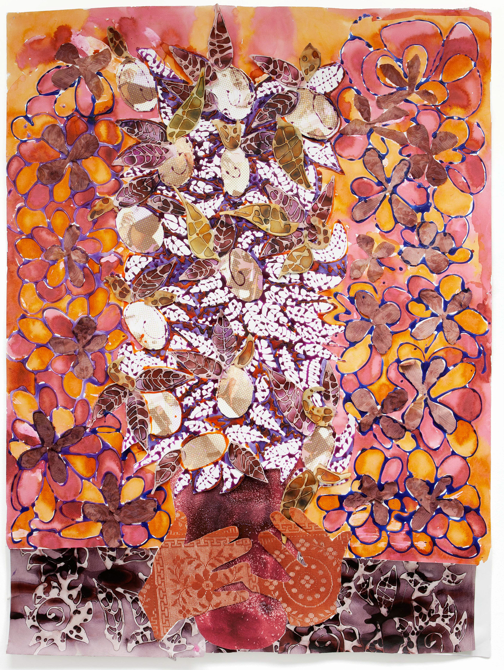 “Rest Before Rest”  Ink, Archival glue and Collage on Paper  44"x 59"   2022 Photographed By Phillip Karp 