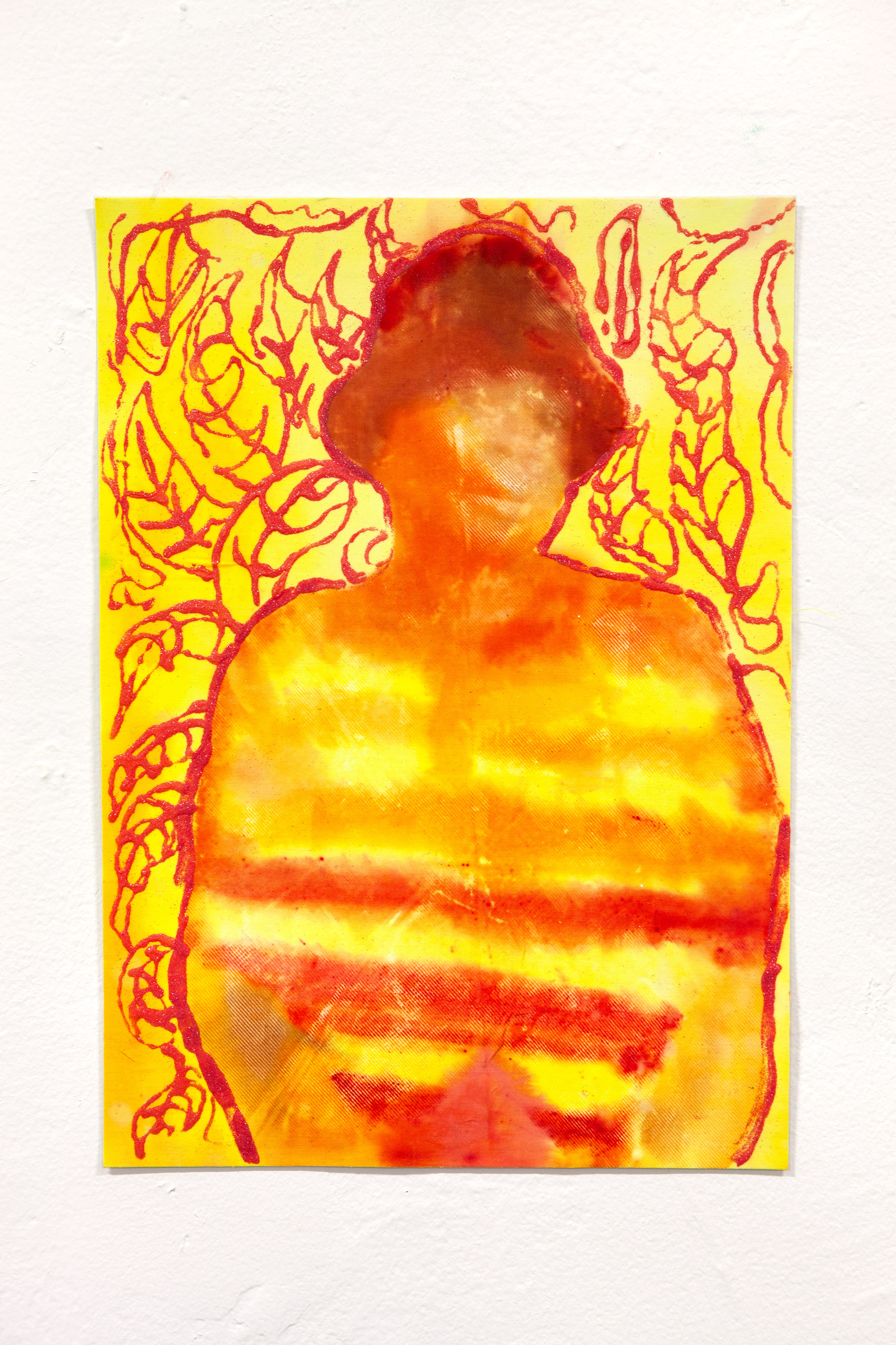 Mango Fire, Mono Screen Print, 17"x12", 2021, Photographed by Phillip Karp