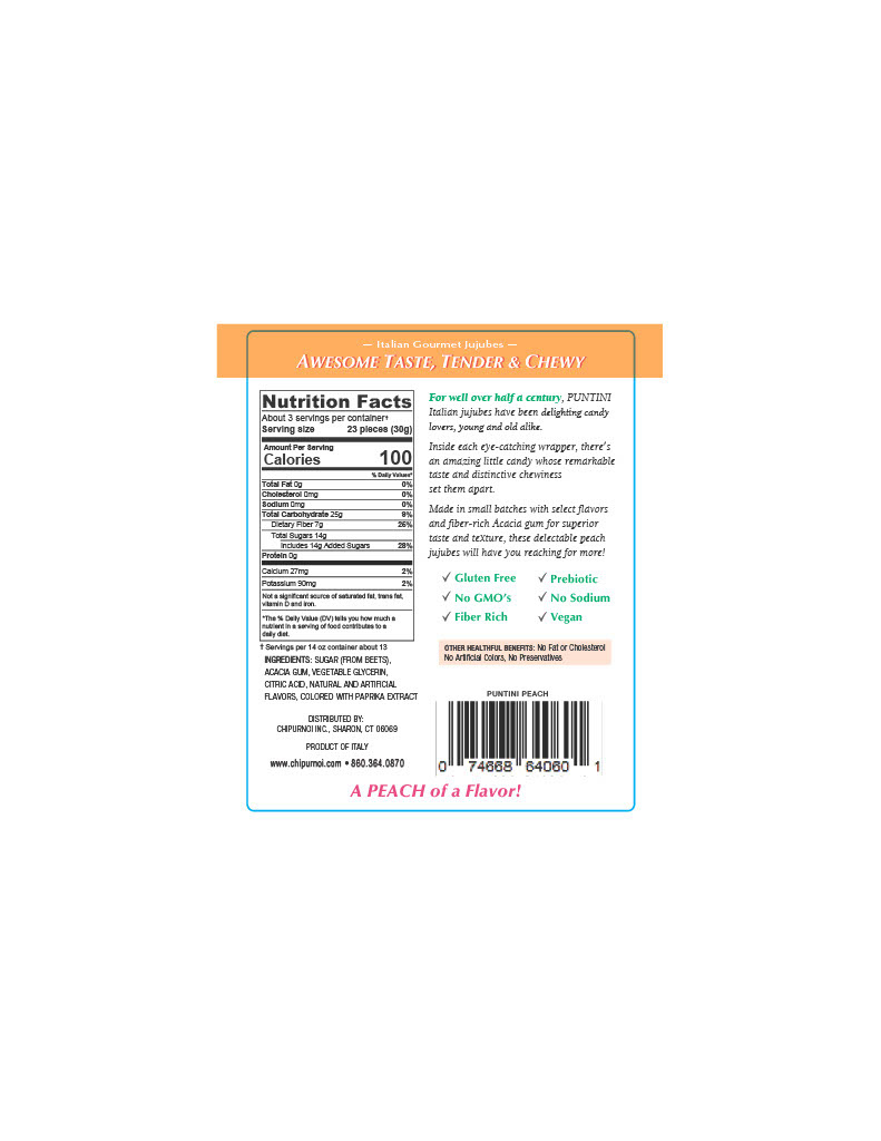 Puntini Peach Back Label Design
