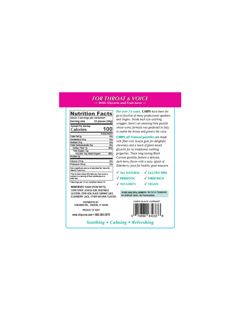 Chips Black Currant Back Label Design