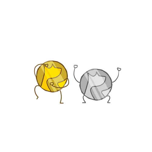 Real Dog Gold and Silver Coin Dance