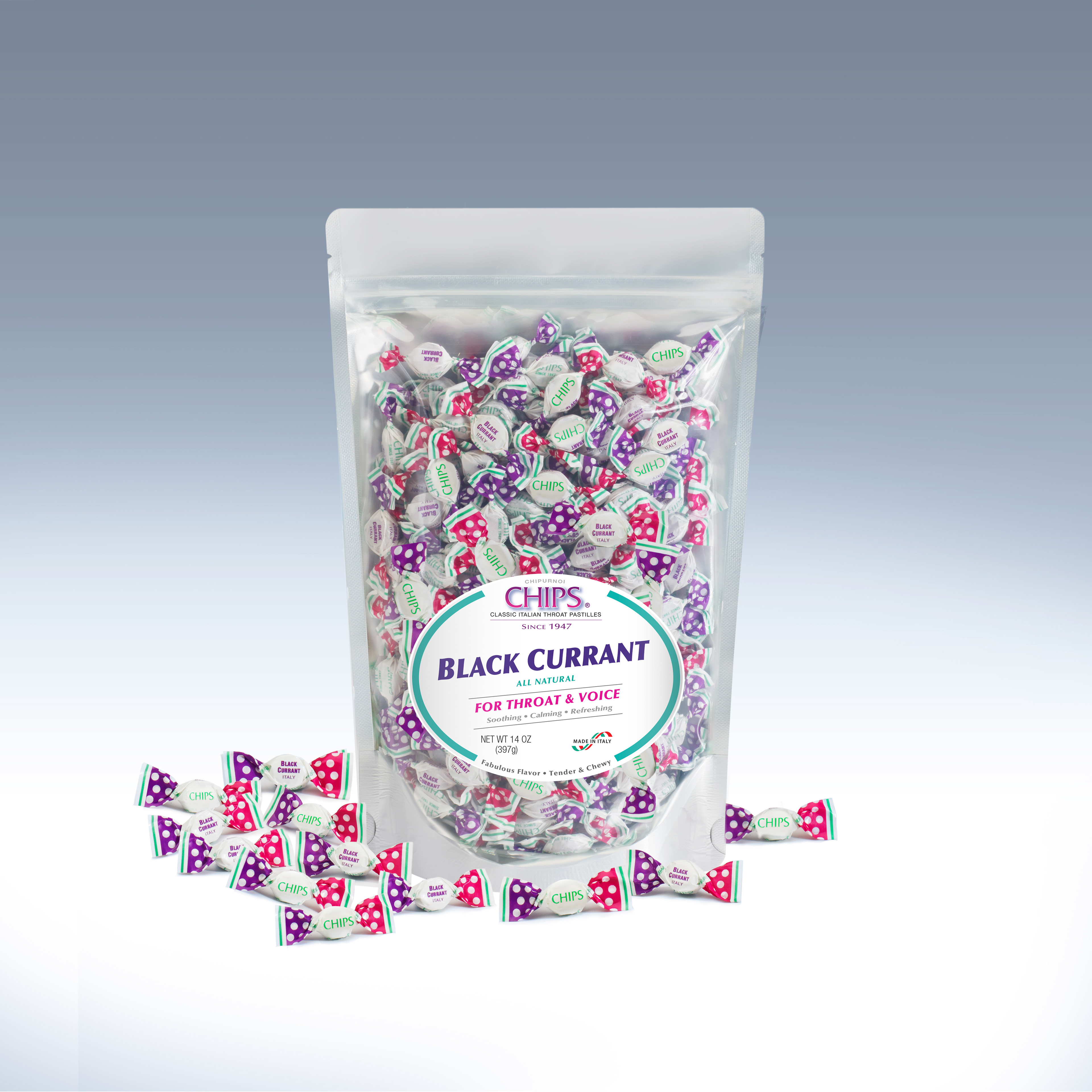 CHIPS Black Currant 14 oz Pouch Mockup