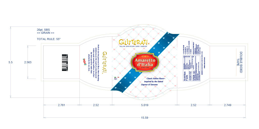 Glitterati Amaretto d'Italia Bowl Sleeve Package Design