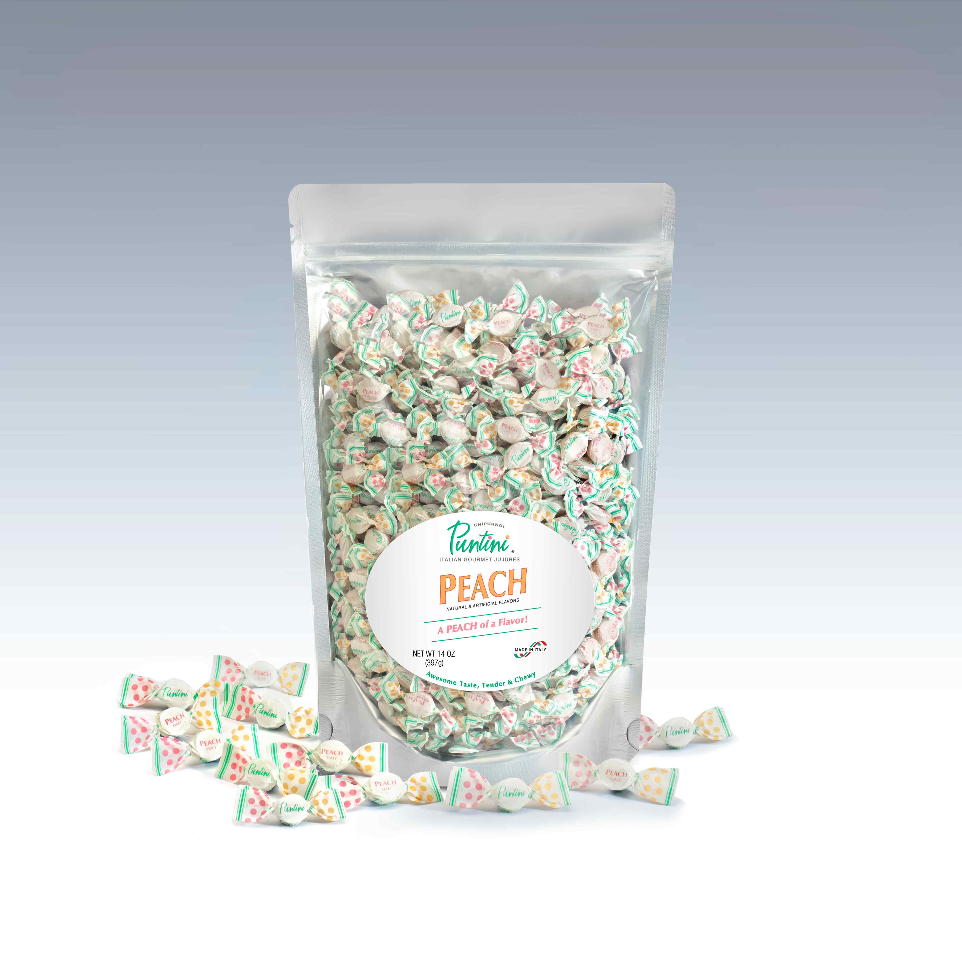 Puntini Peach 14oz Pouch Mockup