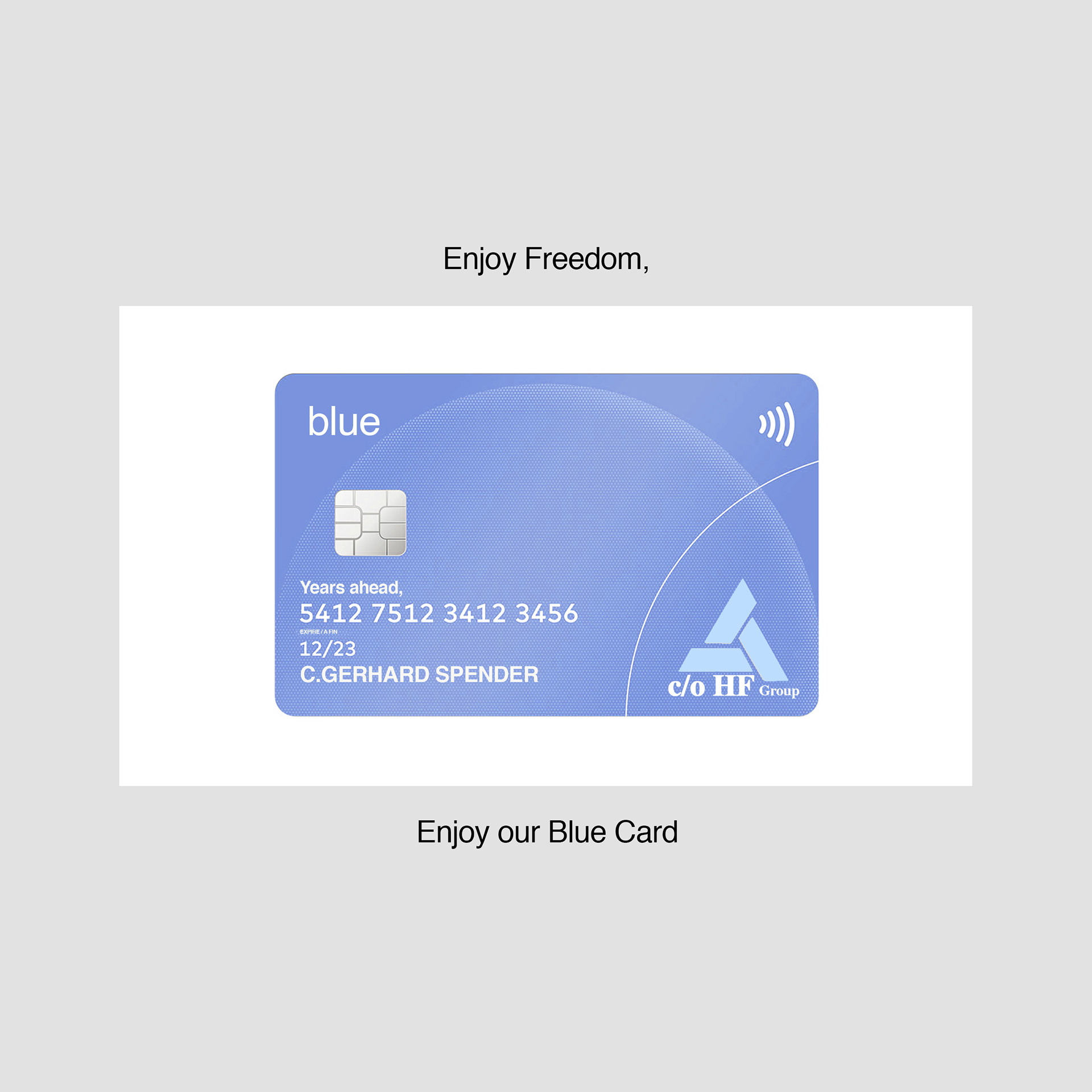 Design for c/o HF Group Media BLUE CARD (Show invitation)