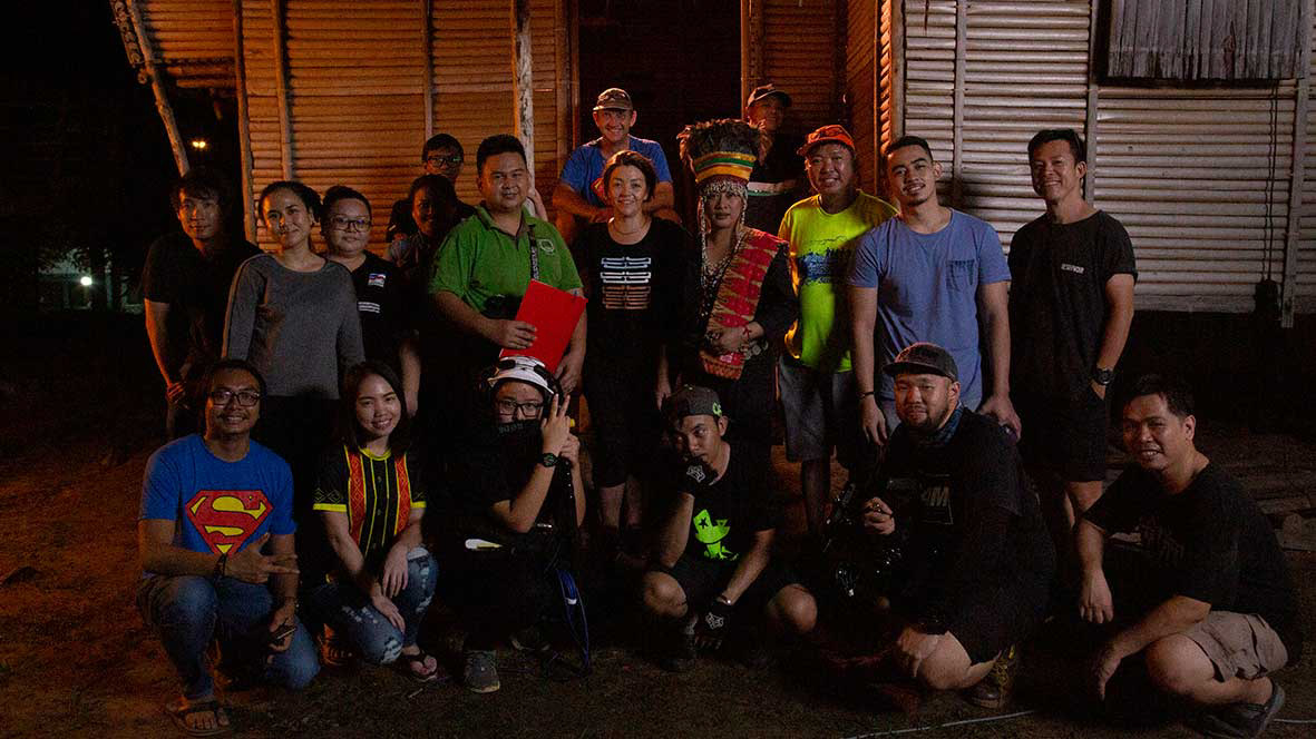 Some of the cast and crew for the night shoot.