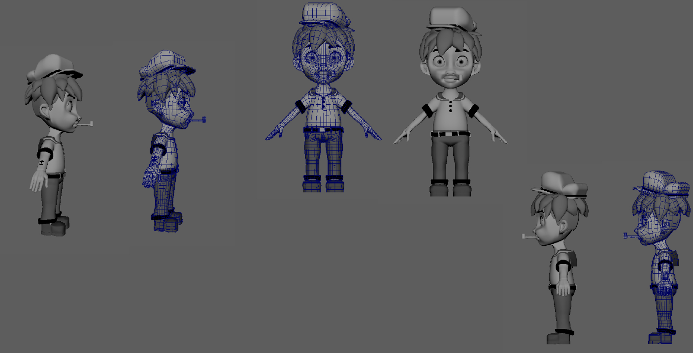 3D Modeled Cartoon Human and clothing that resembles the clothes Popeye wears