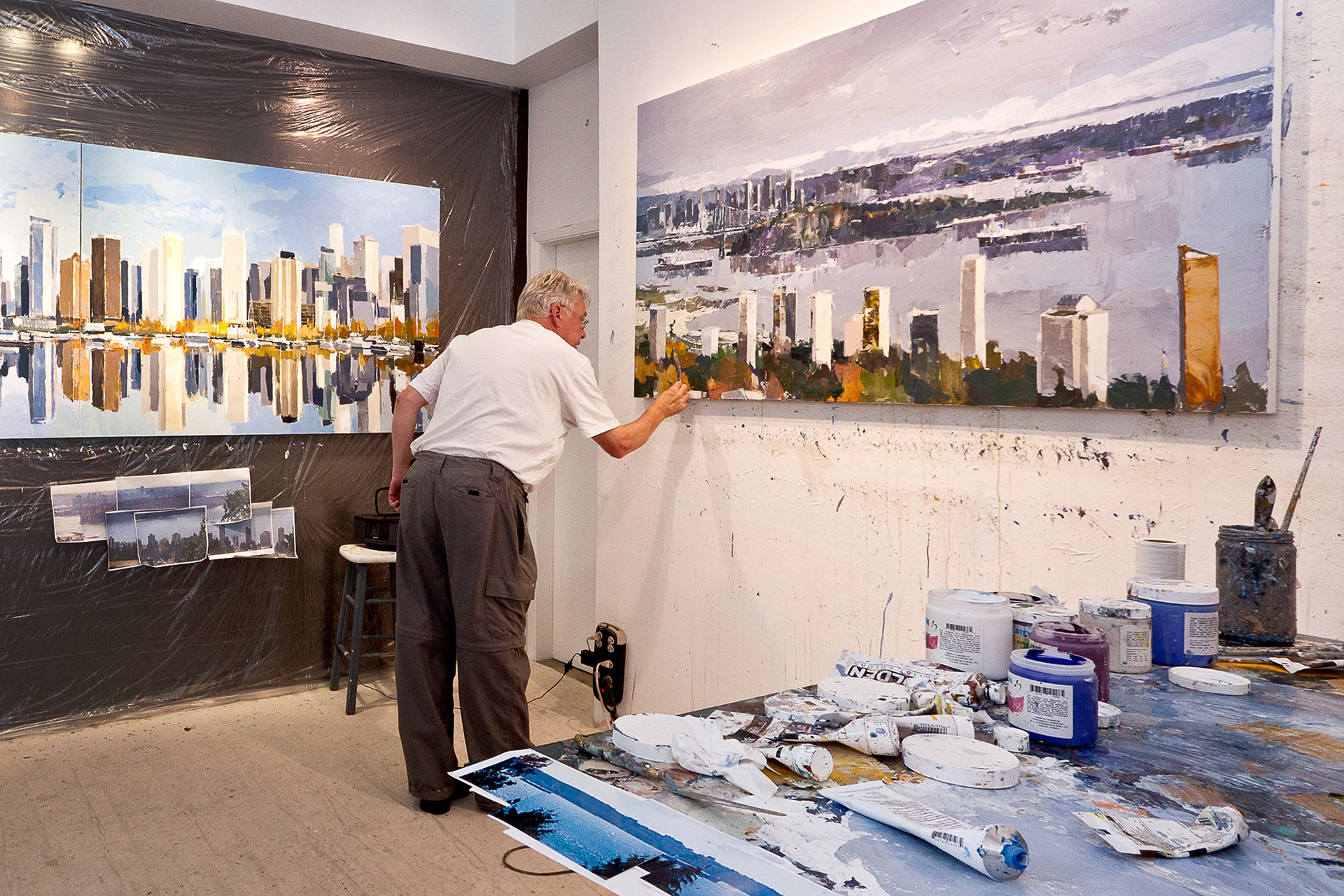 Craig Yeats working in his studio.