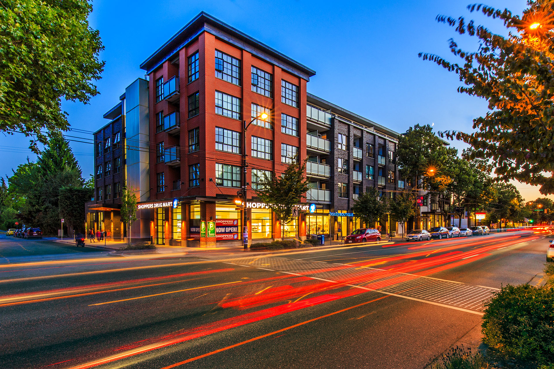 Exterior photograph of The Robert at dusk