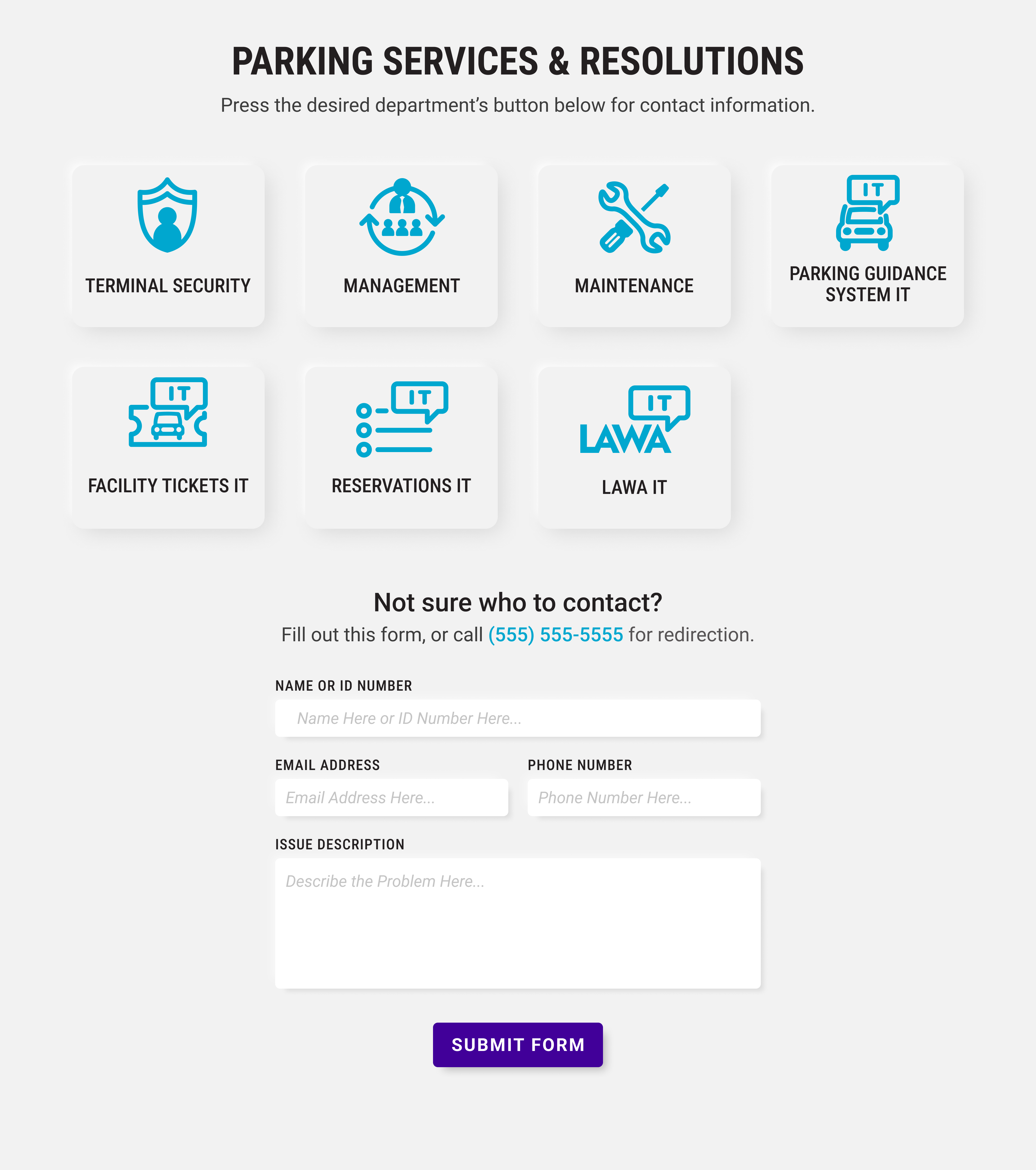 Parking Services Page