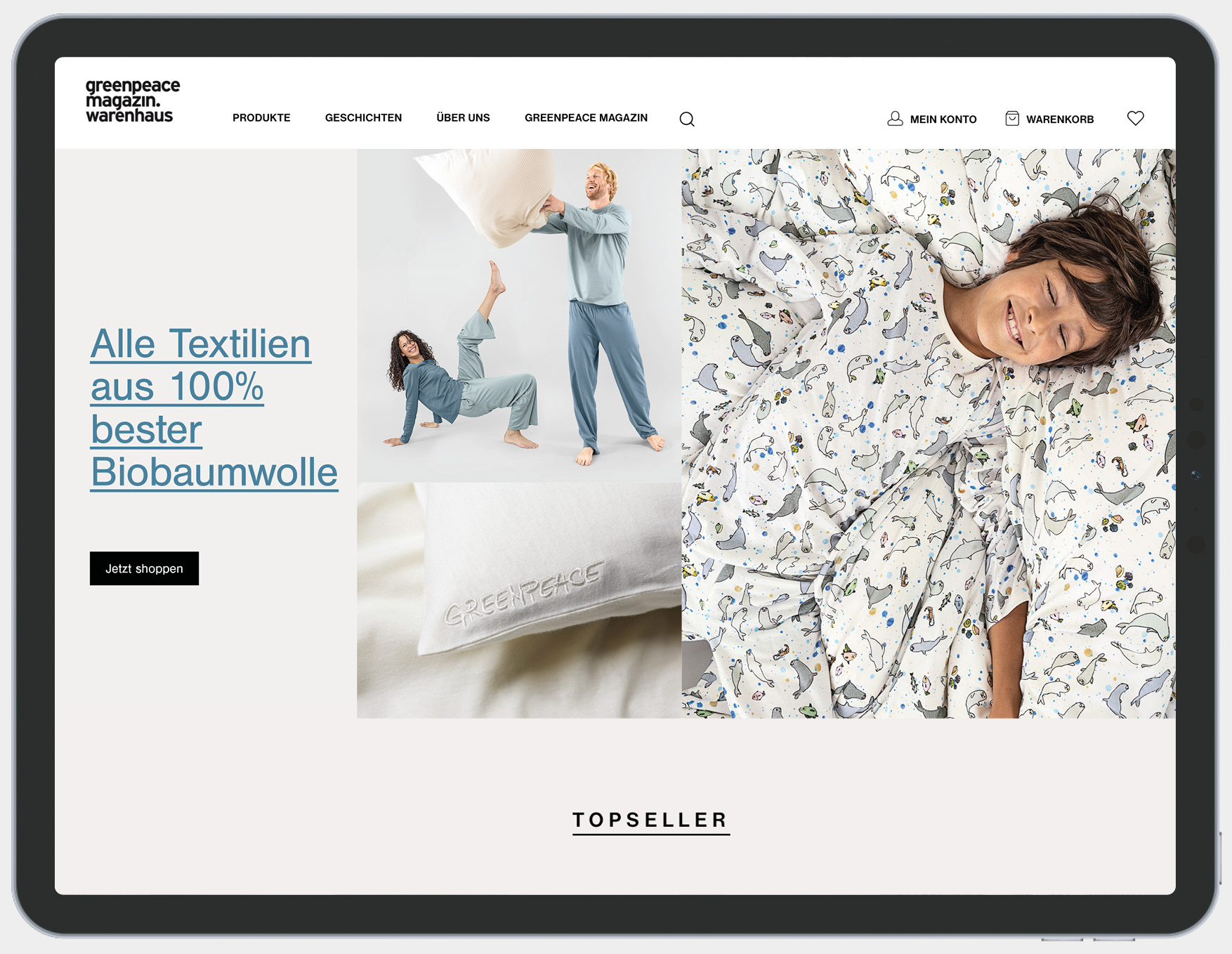 Gestaltung der Banner für den Onlineshop des Greenpeace Magazin Warenhauses
