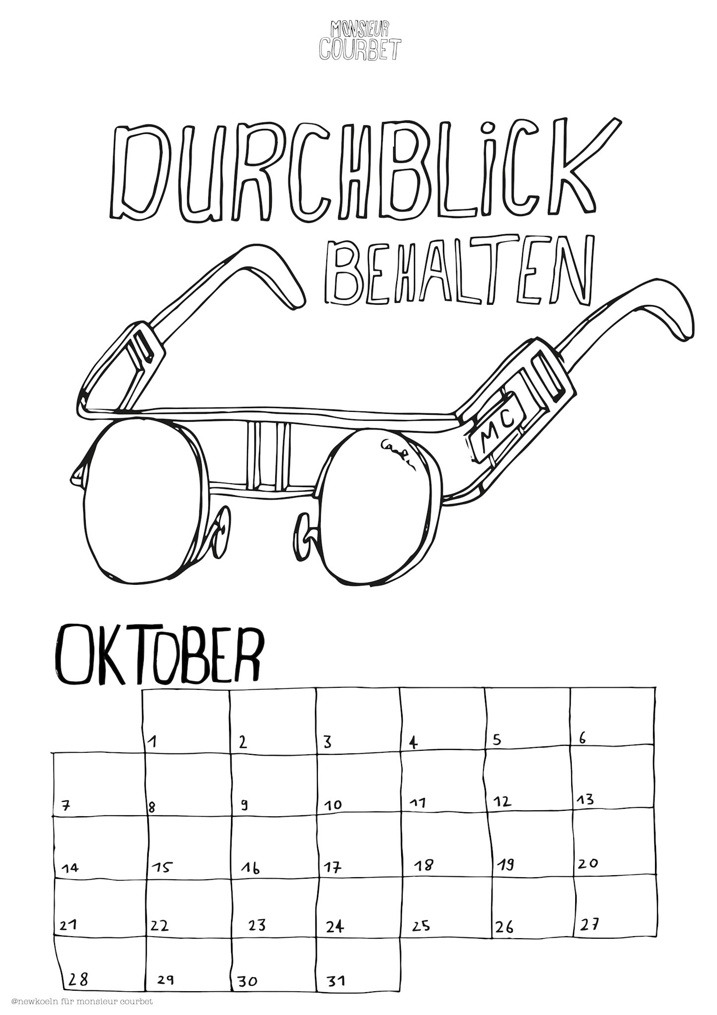 Kalendarblatt Oktober