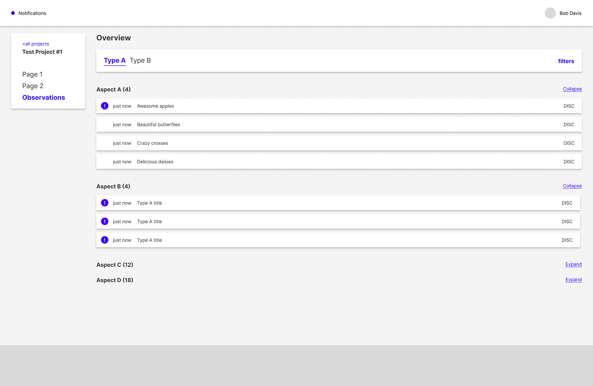 project dashboard
