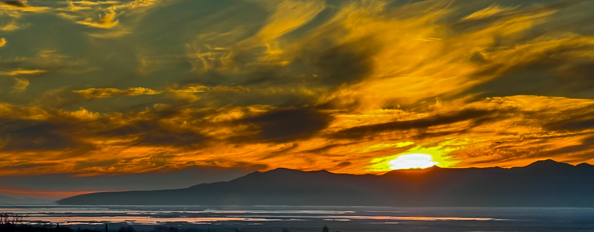 Sunset over Antelope Island