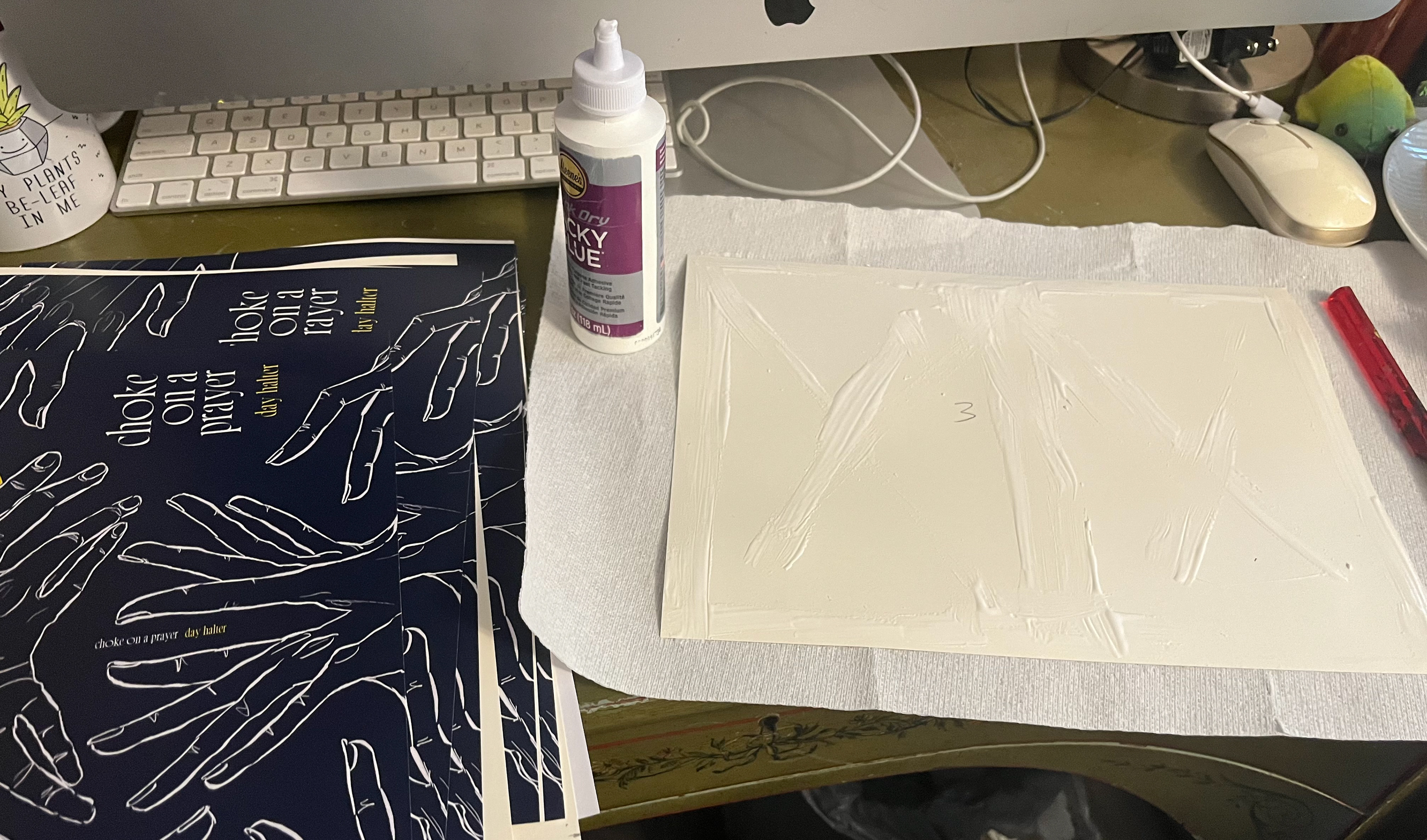 Gluing the covers,