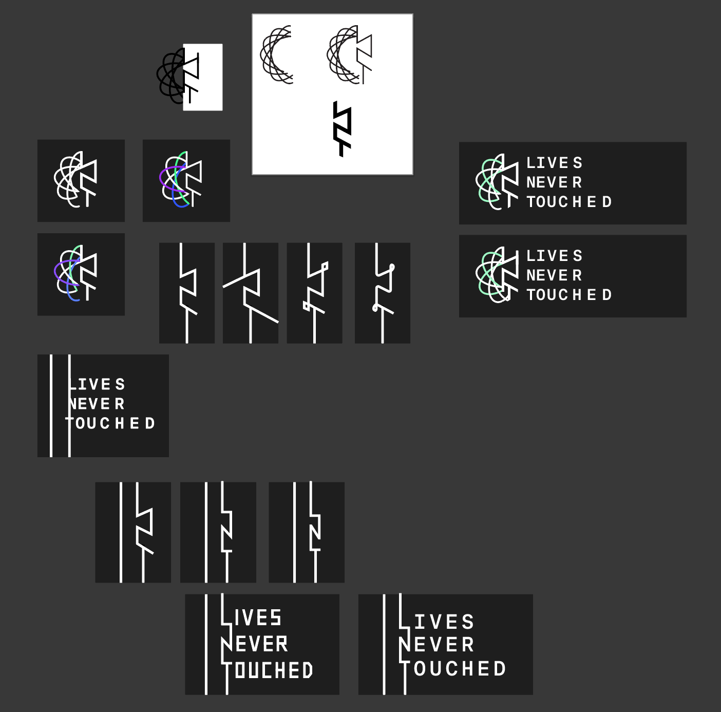 Digital logo sketches.