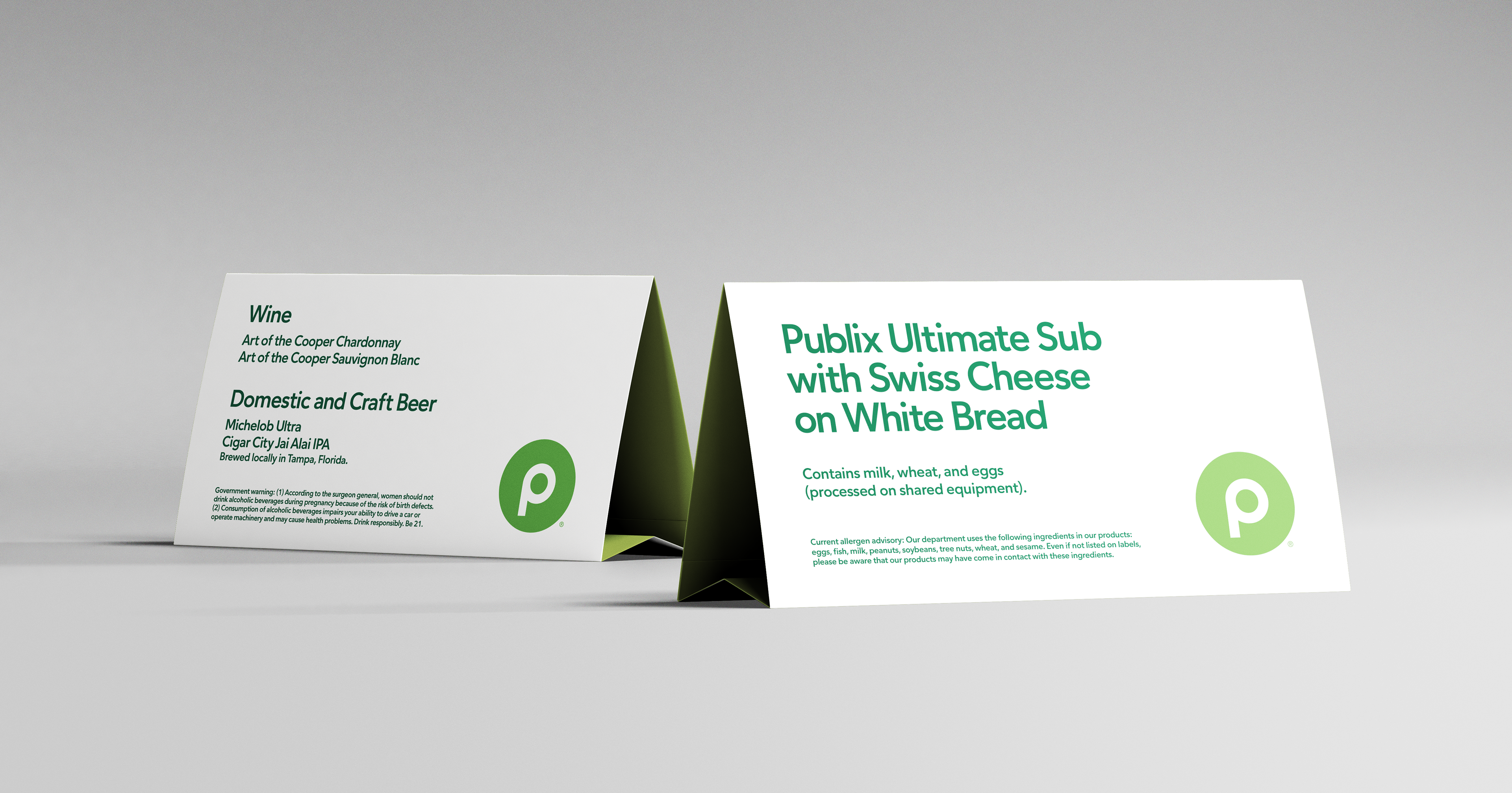 Food Allergens Table Tents