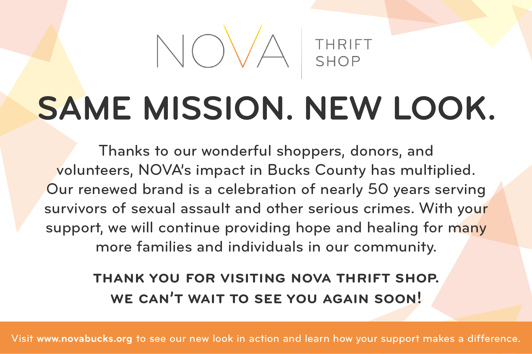 Nova Thrift Store Printed Hand Out