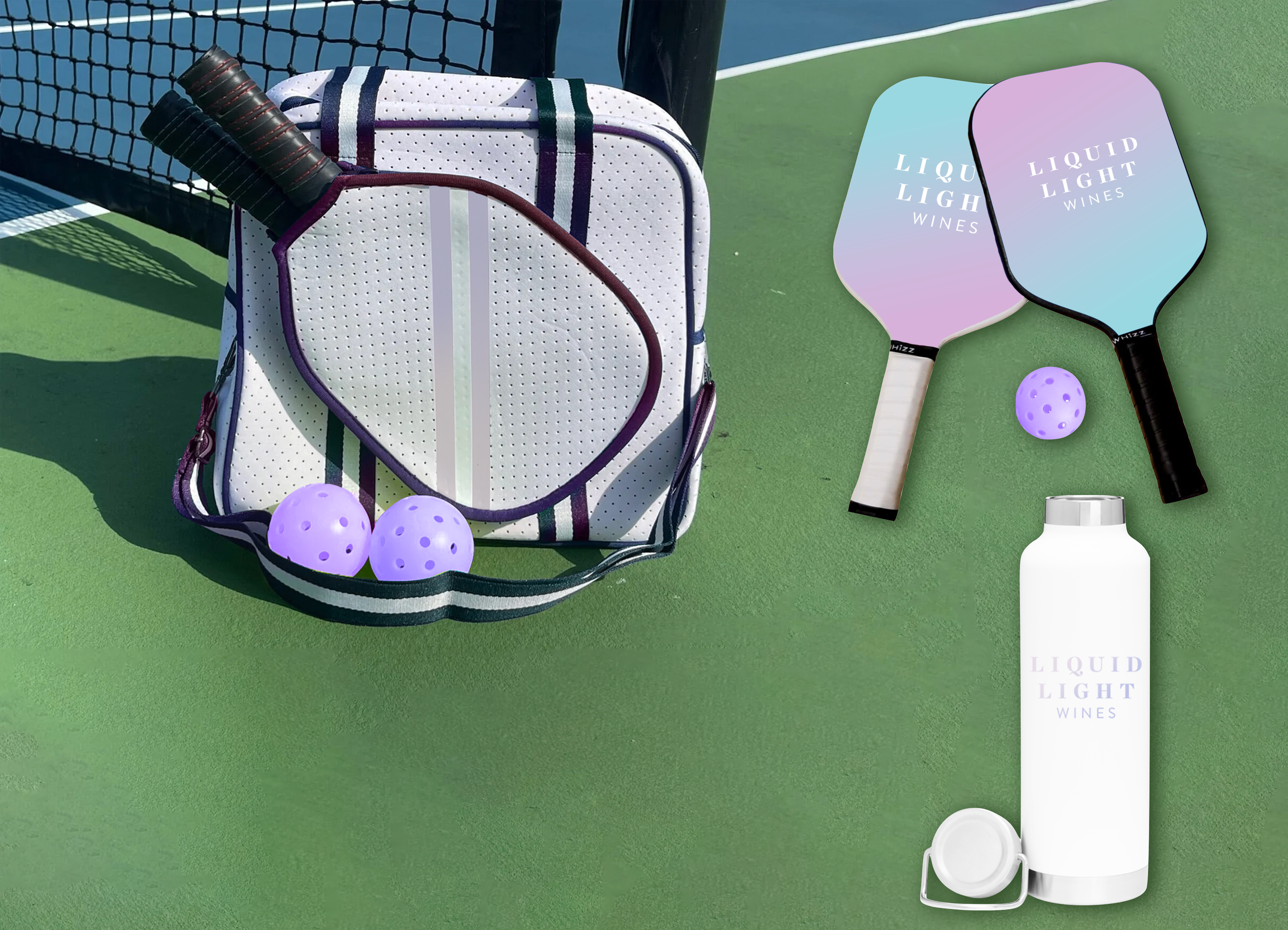 Liquid Light Winery Custom Pickleball Set