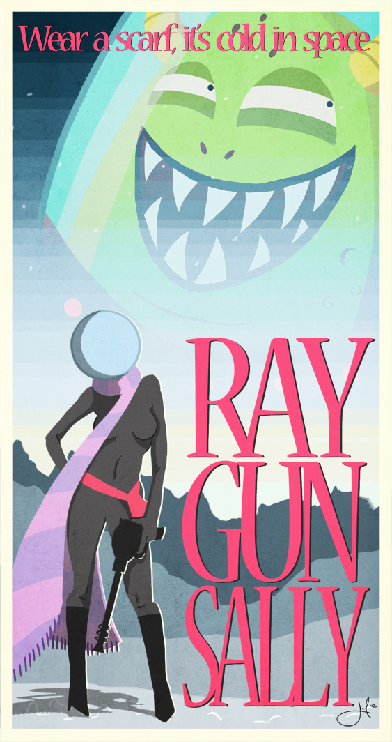 Promo poster for pitch idea Ray Gun Sally