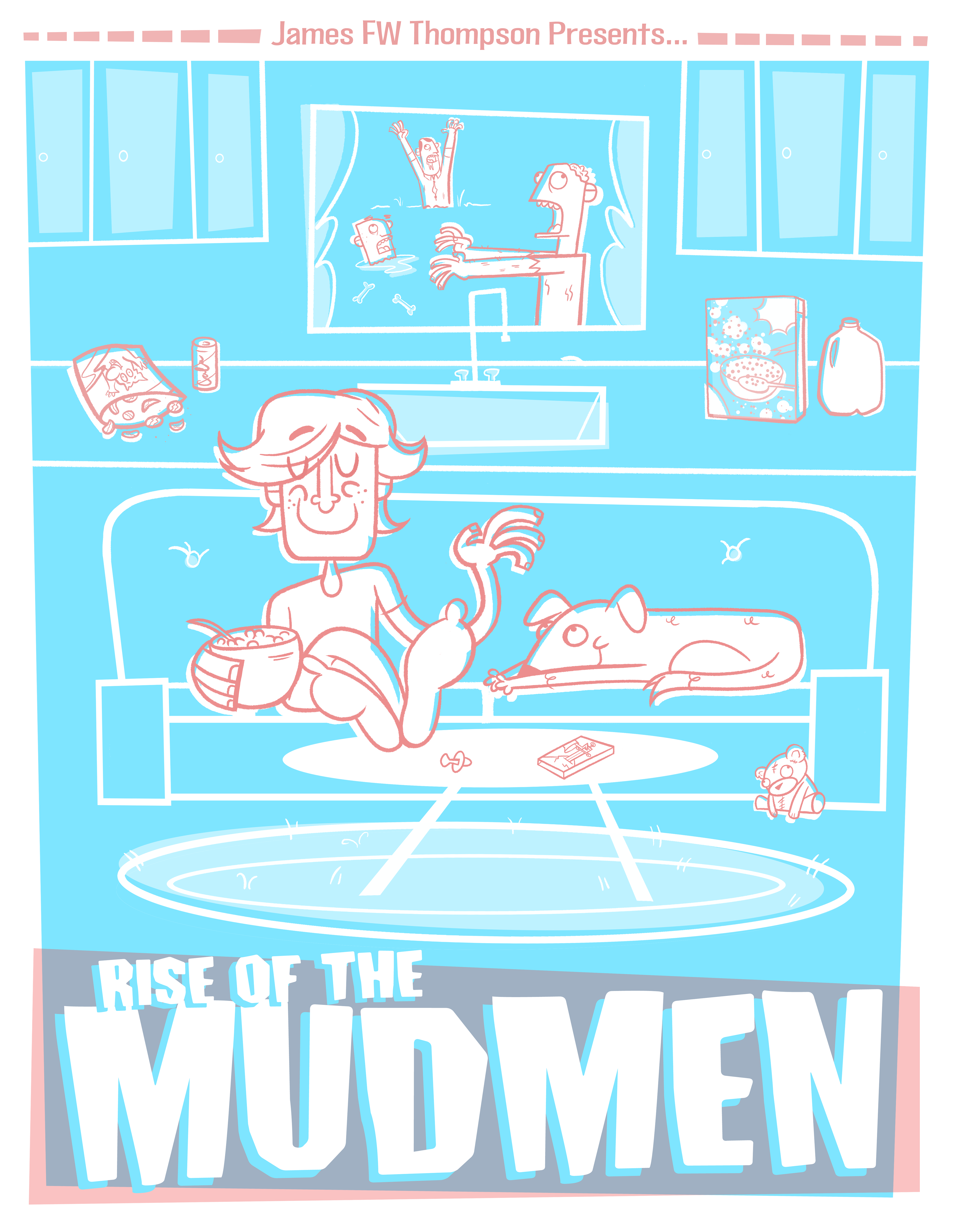 Poste for James FW Thompson's novel, "Rise of the Mudmen"