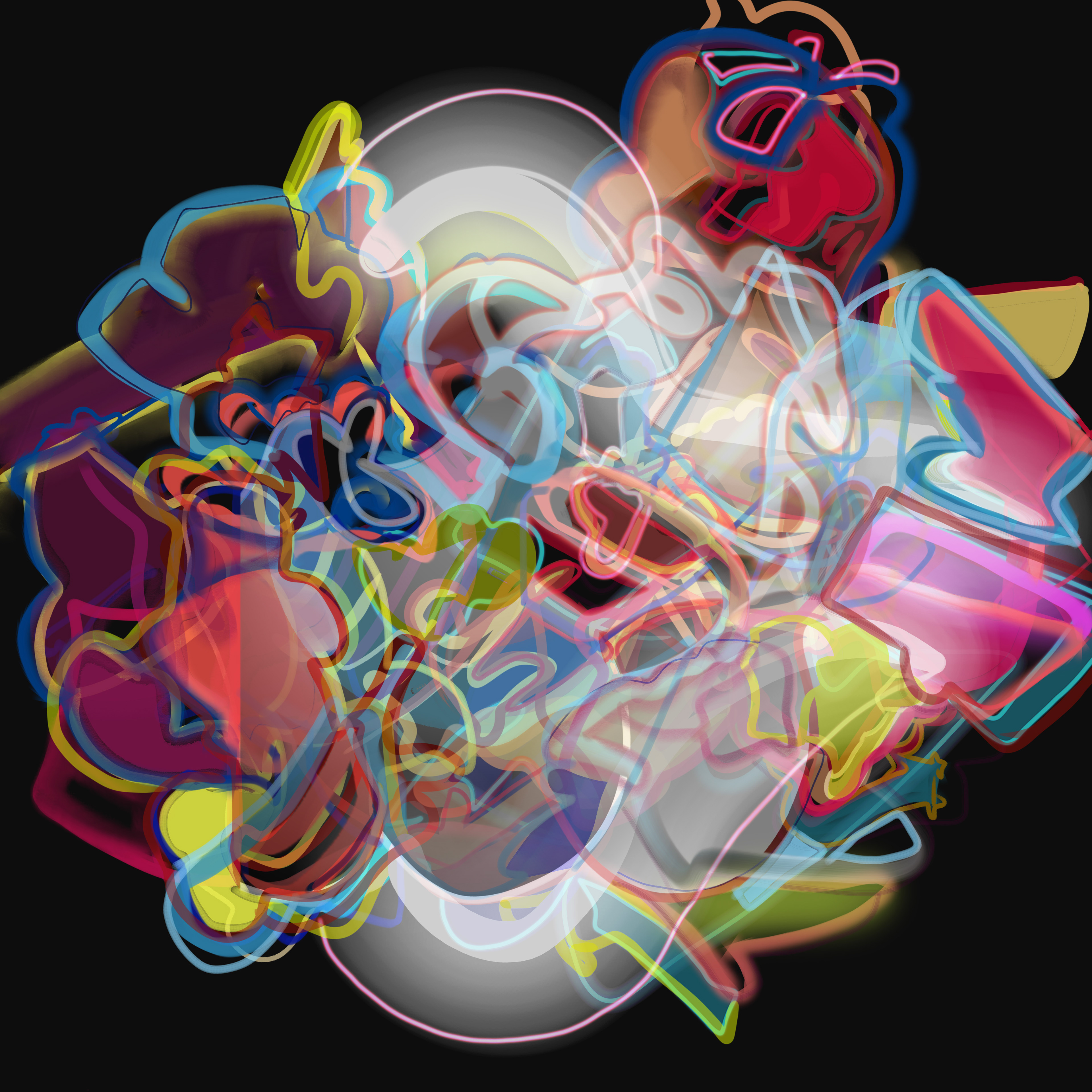 His Easy Chair, Digital Drawing, Sketchbook App, Output to Phototex, 48" x 48" 2022