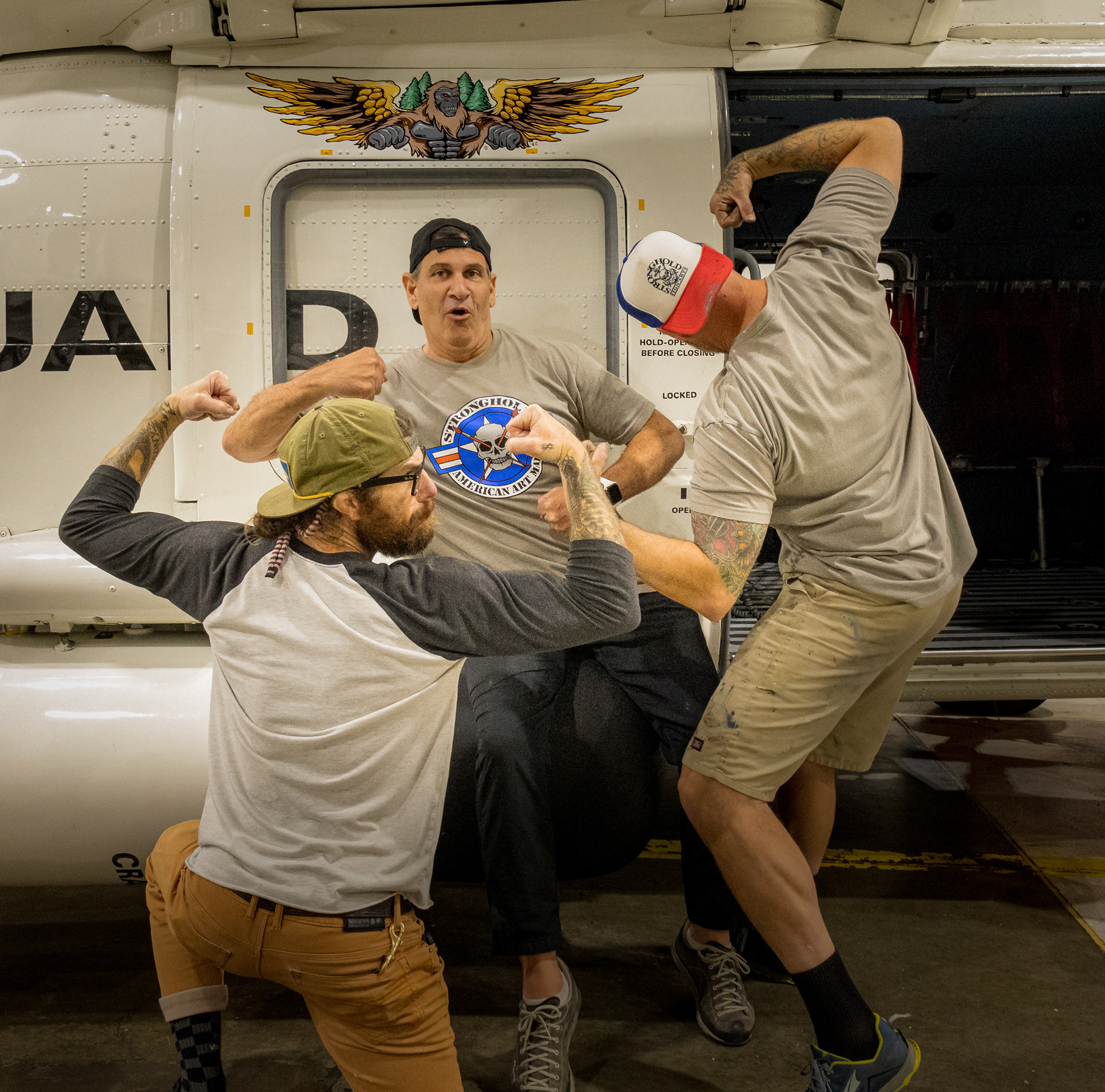 Painted Coast Guard H-60 Aircraft at Astoria, OR. 
