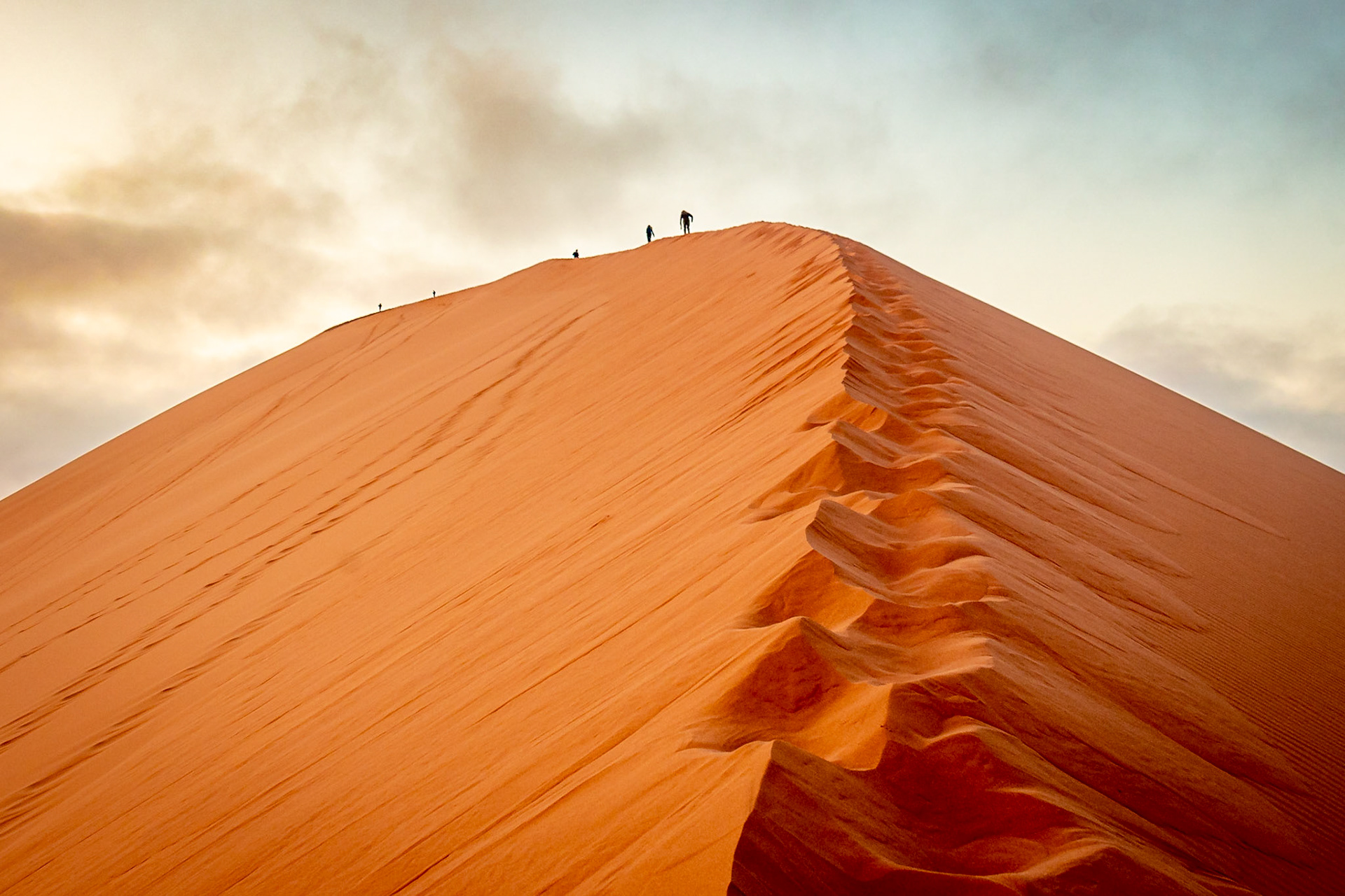 Climbing Dune 45, Namibia